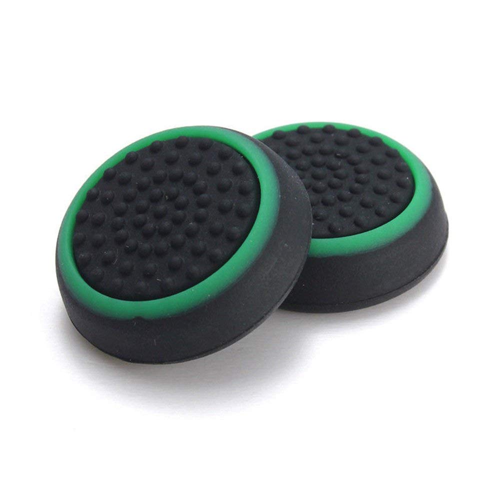 Silicone Thumb Stick Joystick Cap Analog Grip Cover for Nintendo Switch Joy-Con Controller - Black & Green | Enhanced Gaming Comfort & Precision for Switch NS Joy-Con Controllers
