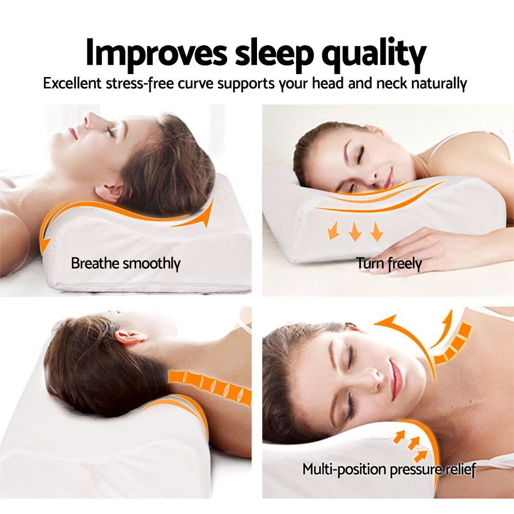 Premium Giselle Bedding Natural Latex Pillow - 2 Zone Support, Twin Pack for Side & Back Sleepers - Perfect for Home, Travel & Guest Rooms