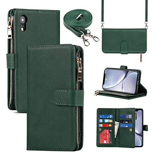 9 Card Slots Lanyard Dark Green