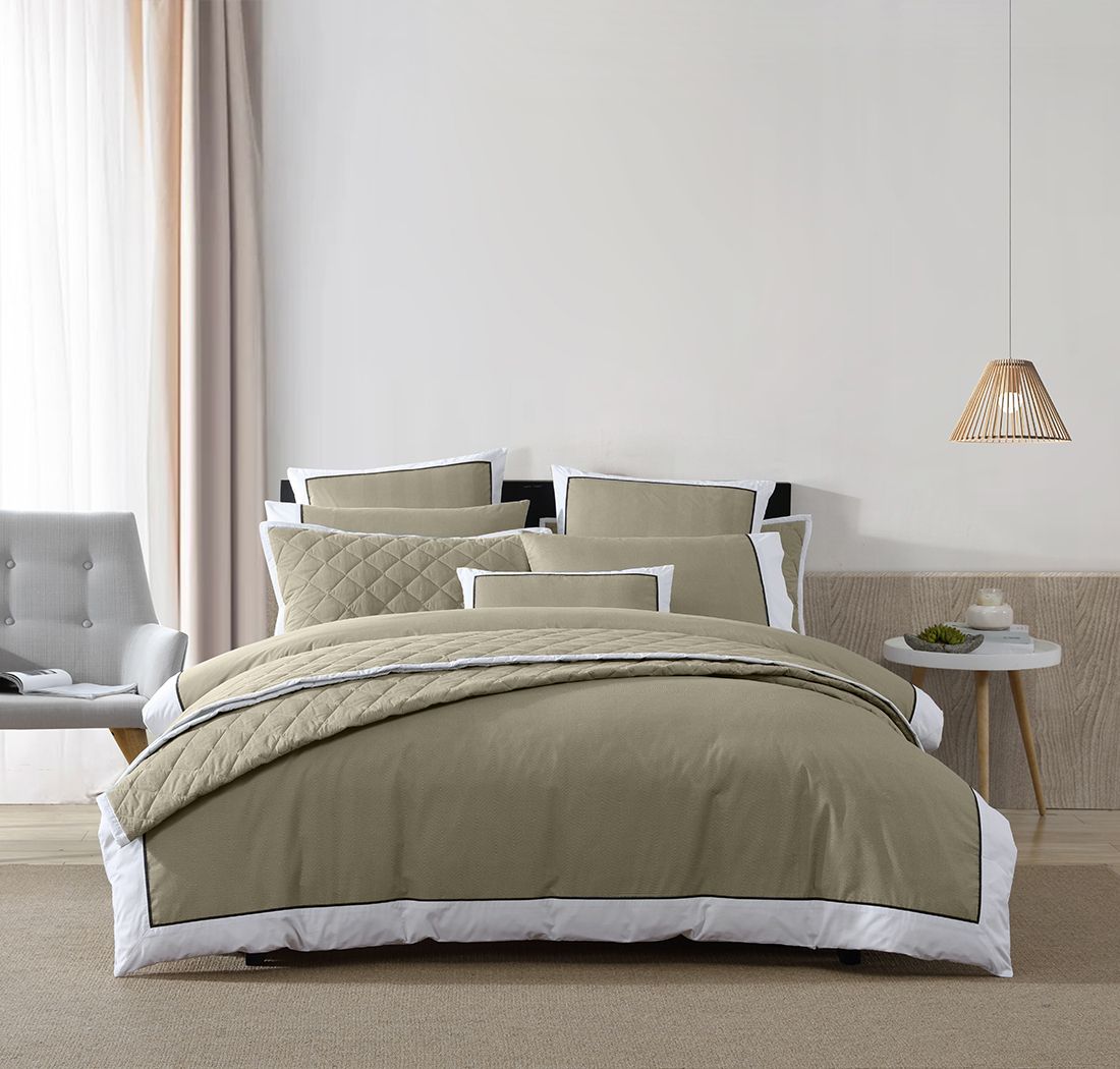 Luxury Essex Olive Quilt Cover Set by Logan & Mason - Premium Cotton Bedding for Master Bedroom & Guest Room Decor
