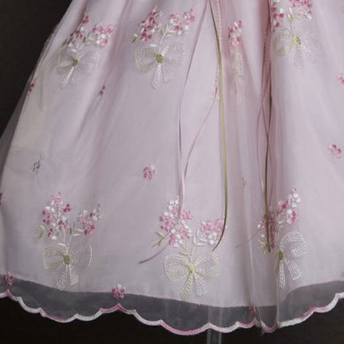 Pink Floral Easter Flower Girl Dress for Little Girls - Size 4 | Perfect for Weddings, Easter Celebrations & Special Occasions