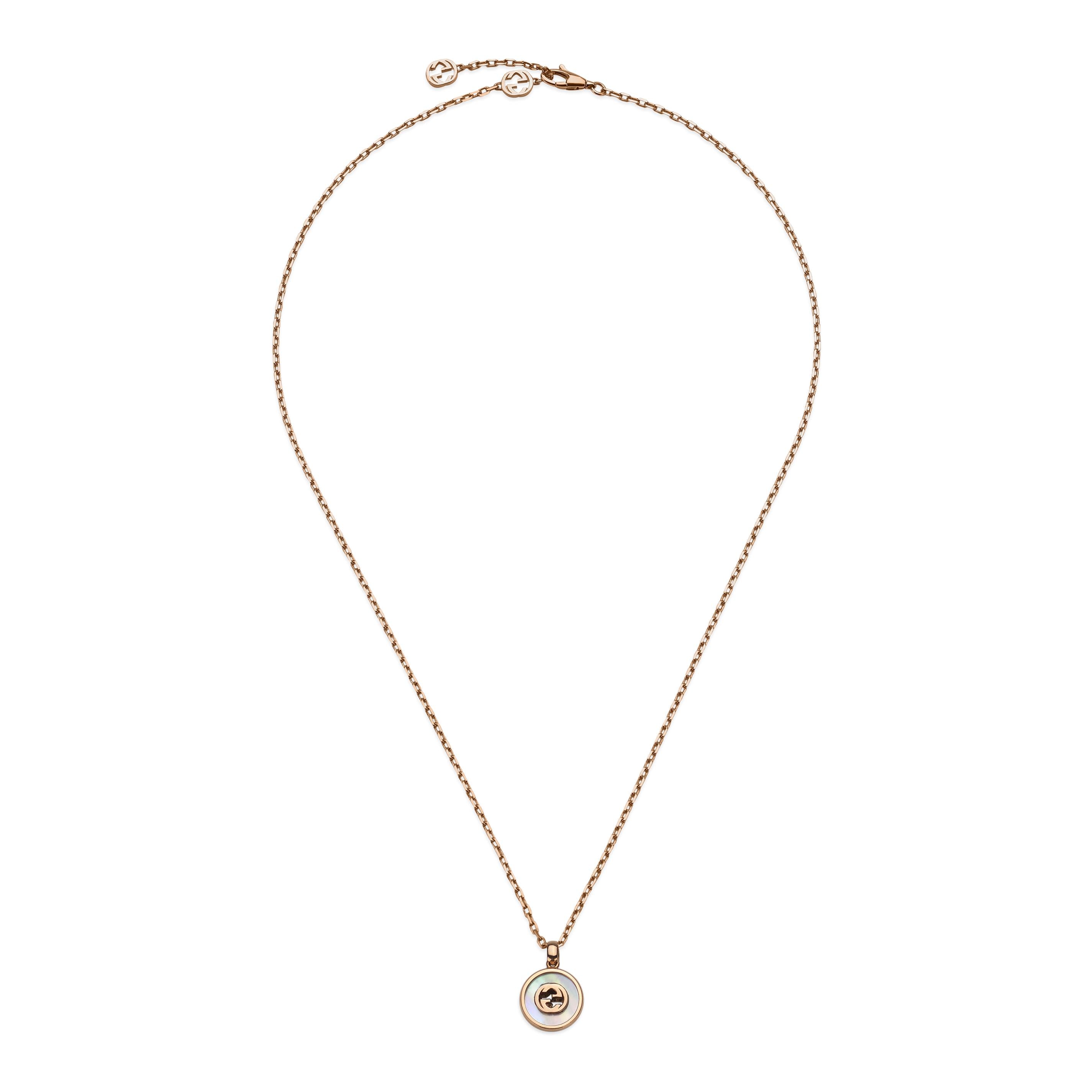 Gucci Interlocking 18K Rose Gold Diamond Necklace YBB789342001 - Elegant Jewelry for Women, Perfect for Weddings, Anniversaries & Special Occasions