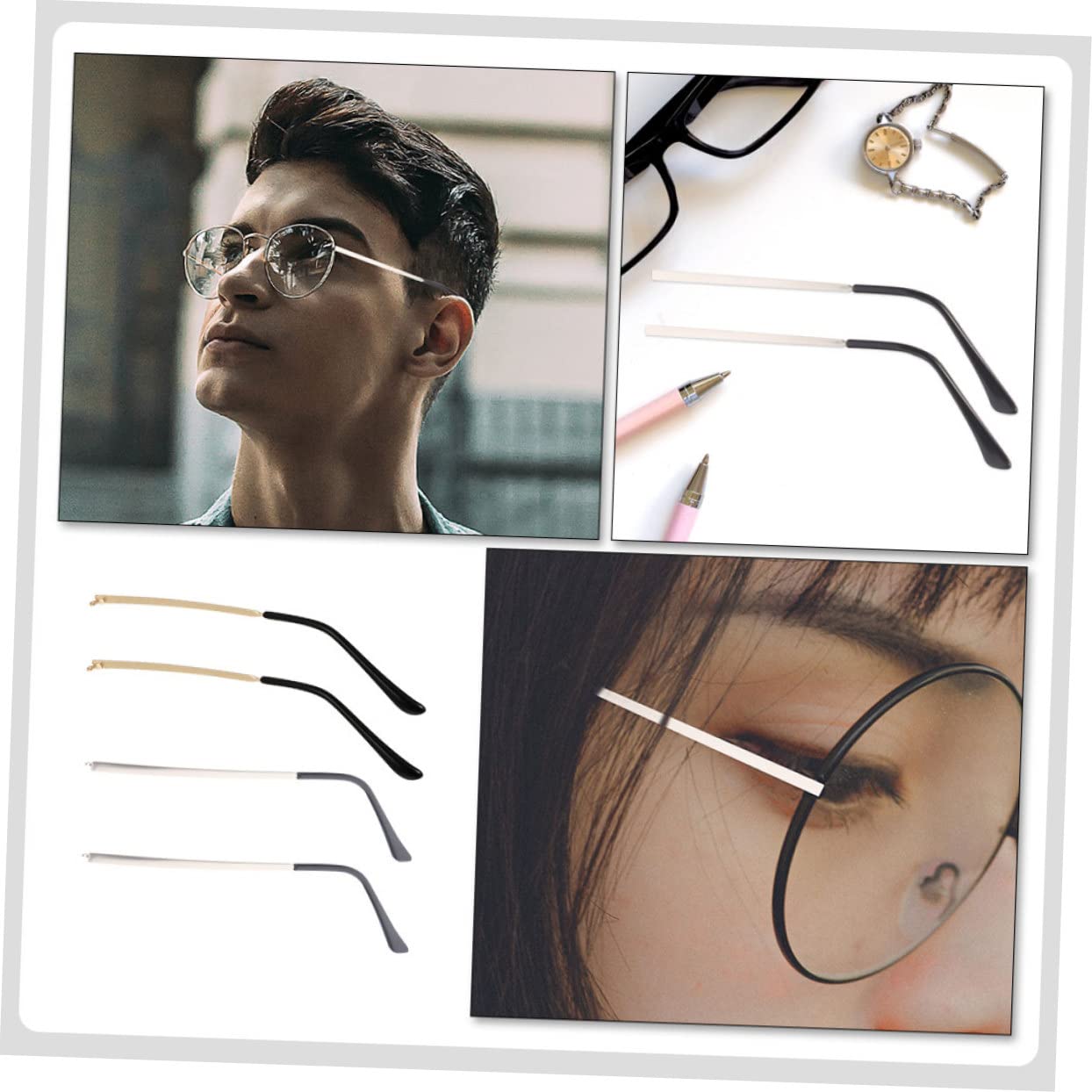 Healeved 6 Pairs Glasses Replacement Arms with Screwdriver for Men & Women - Eyewear Repair Kit for Home & Travel