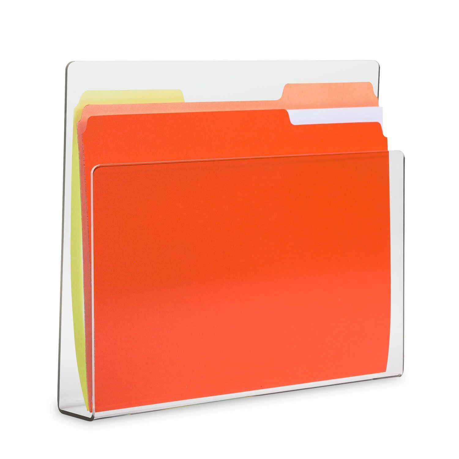 SOURCEONE.ORG Deluxe Clear Acrylic File Chart Holder - Wall Mount Organizer for Office, Classroom & Home - Perfect for Documents, Schedules & Important Notes