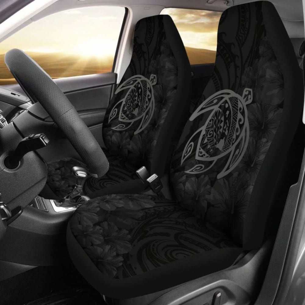Premium Alohawaii Car Seat Covers - Hawaii Turtle Map & Hibiscus Design, Polyester Gray - Universal Fit for Cars, SUVs & Trucks - Perfect for Beach Trips, Summer Road Trips & Tropical-Themed Vehicles