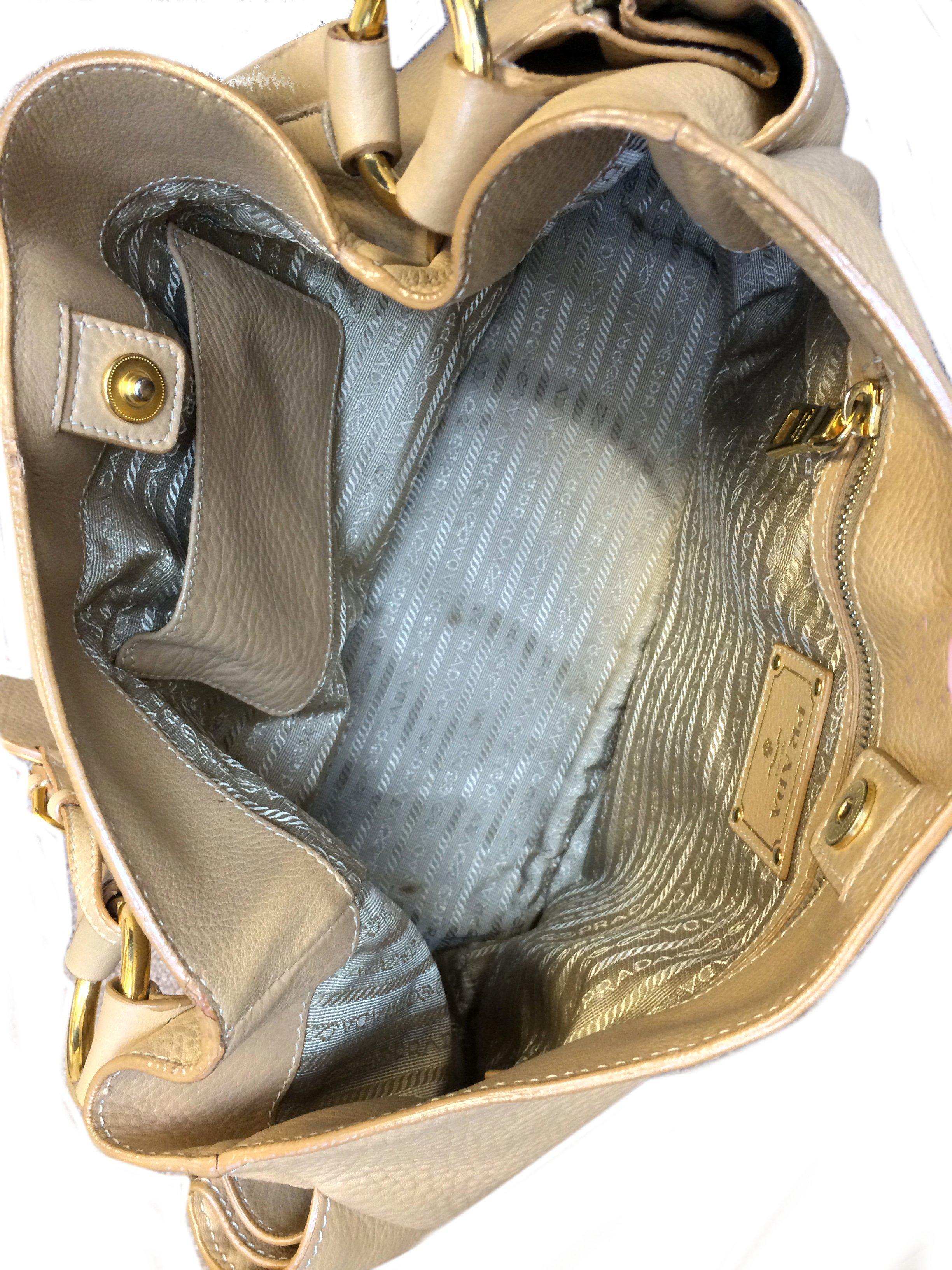 Prada Side Pocket Vitello Daino Zip Hobo Bag - Luxury Leather Shoulder Bag for Women | Perfect for Work, Travel & Everyday Use
