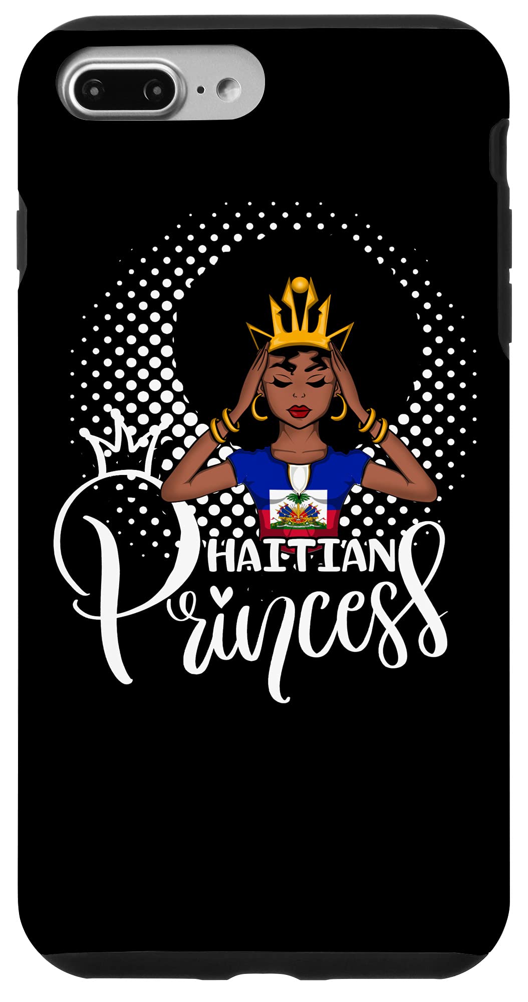 Premium Haitian Princess iPhone 7 Plus/8 Plus Case - Elegant Floral Design, Shockproof Protection - Perfect for Everyday Use, Travel & Gift Giving