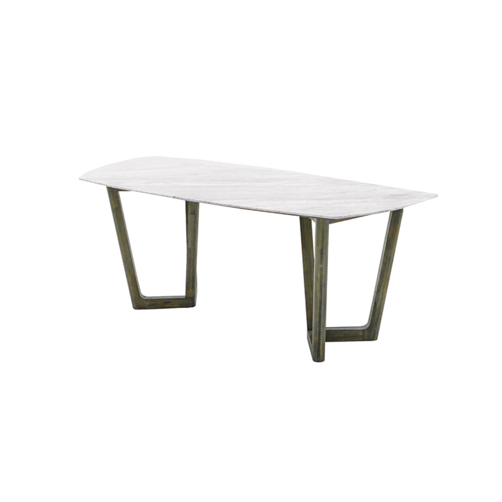 83 Inch Rectangle Marble Top Dining Table - Modern Aura Collection | Perfect for Formal Dining Rooms, Kitchen Islands & Luxury Home Decor