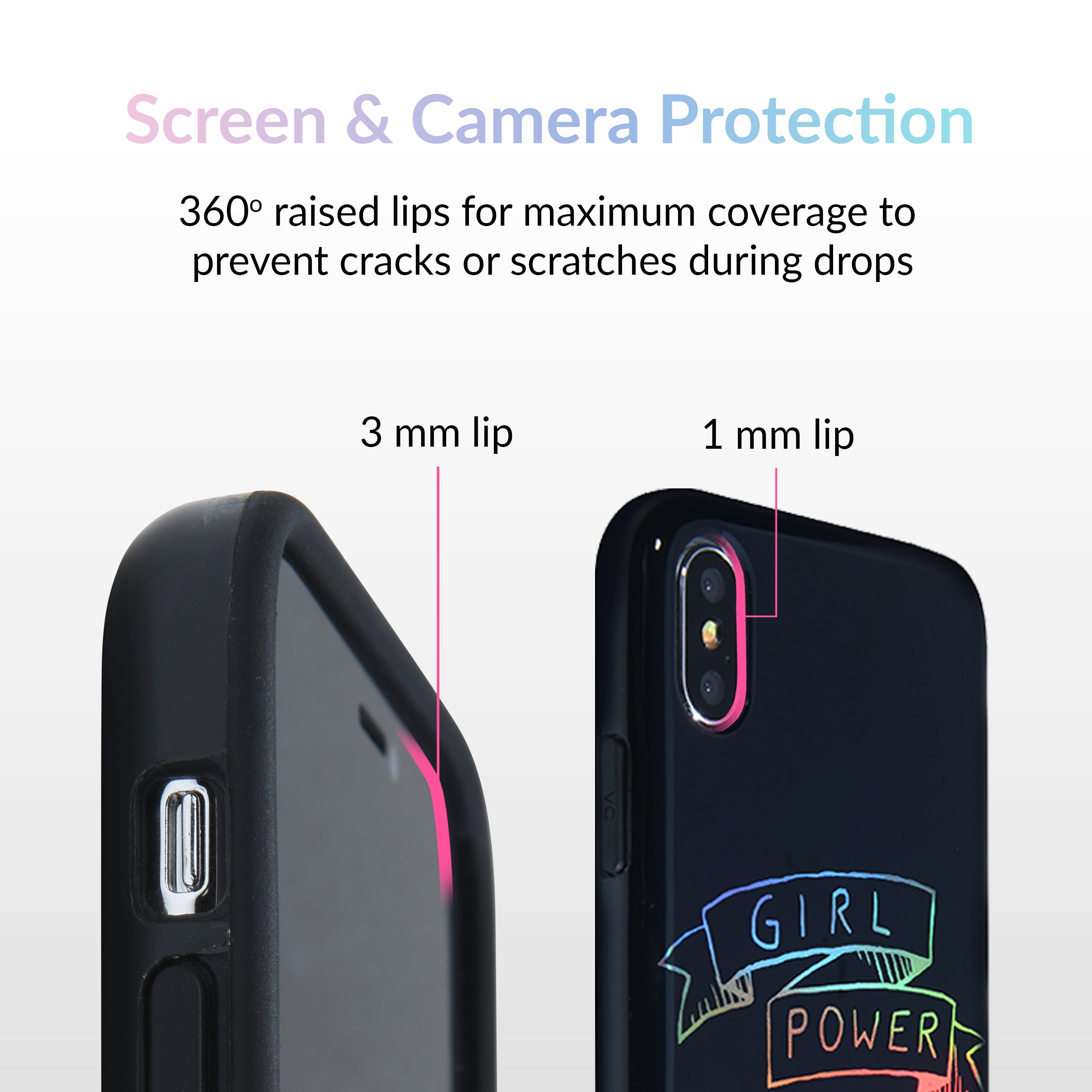 Kendall Vertes Girl Power iPhone Case - Trendy & Protective Phone Cover for Women - Perfect for Everyday Use, School & Work
