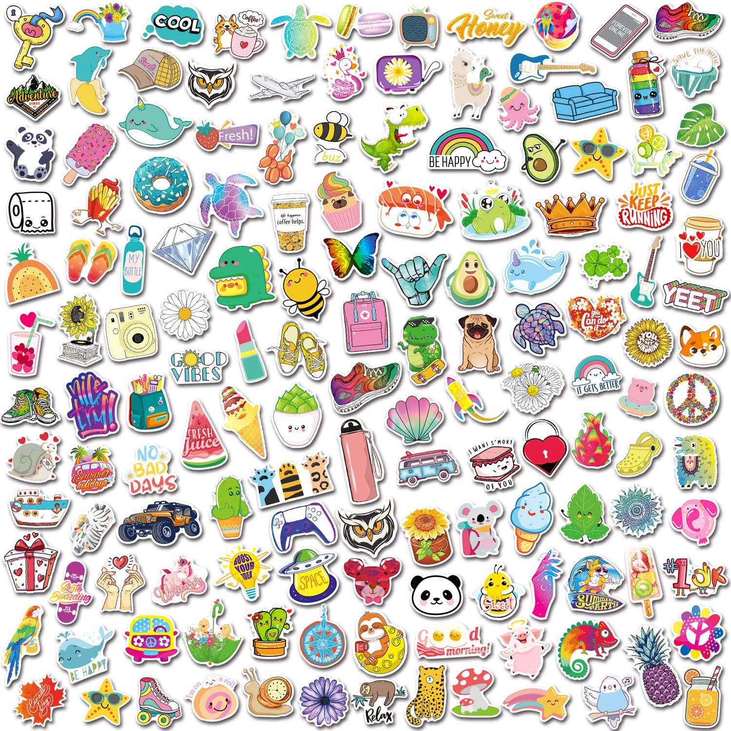 300 PCS Aesthetic Vinyl Stickers for Water Bottles, Laptops, Phones & Skateboards - Waterproof VSCO Stickers for Teens, Girls & Kids - Perfect for DIY Crafts, School Supplies & Personalizing Accessories