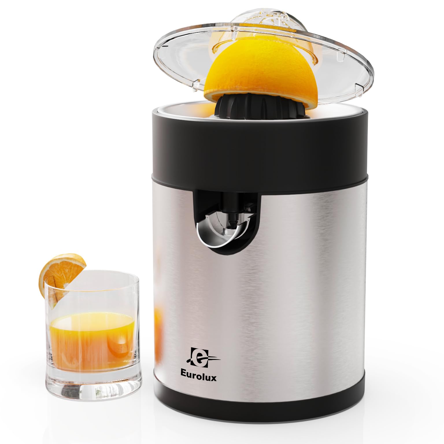 Eurolux Electric Orange Juicer - Powerful Citrus Press for Lemon, Lime & Grapefruit | High-Speed Motor, Dishwasher Safe, Easy to Clean | Perfect for Breakfast, Cocktails & Healthy Juicing at Home