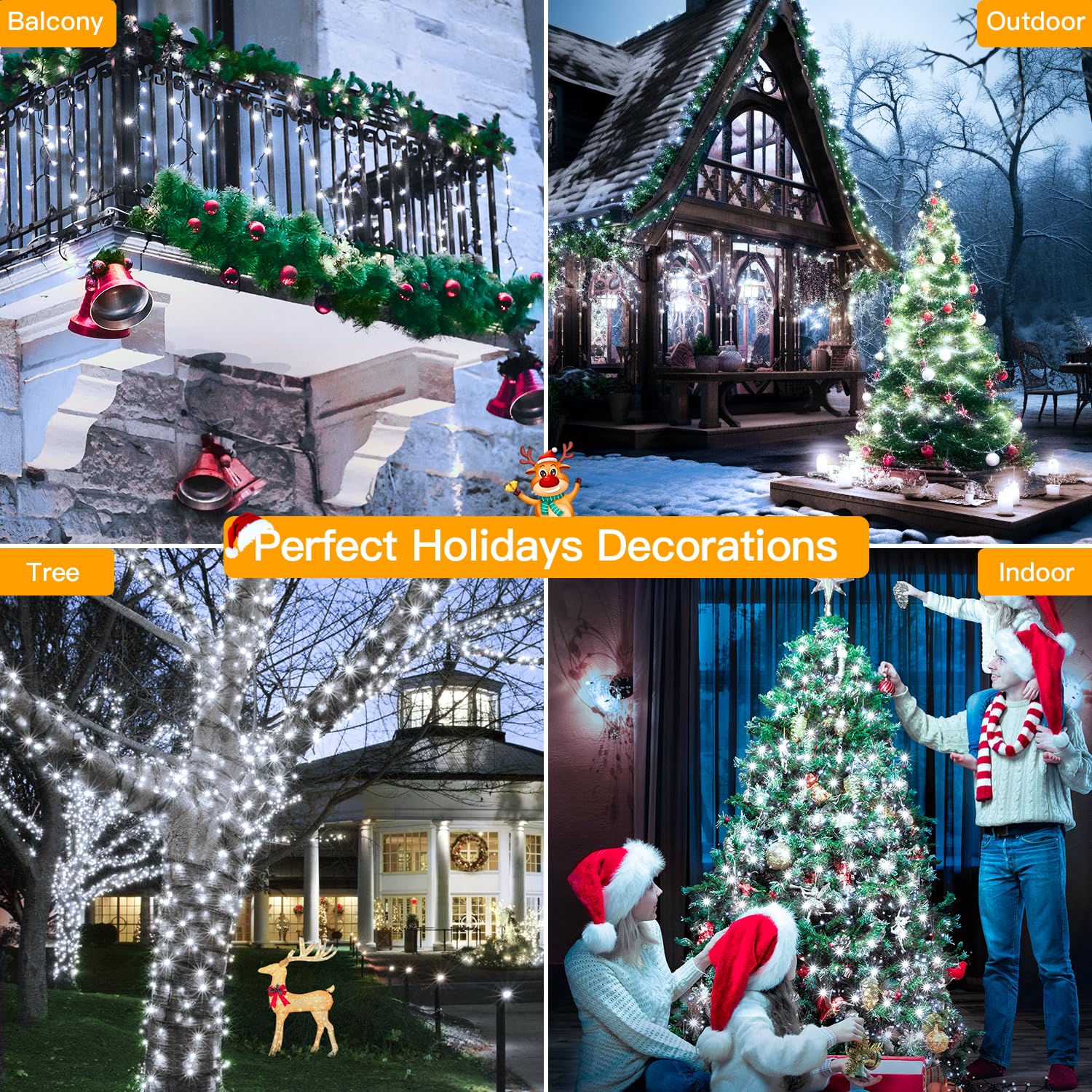 400LED 132FT Christmas Tree Lights with Remote & Timer - 8 Modes Waterproof Outdoor String Lights for Indoor/Outside Decor - Cool White | Perfect for Xmas, Thanksgiving, Holiday Parties & Home Decorations