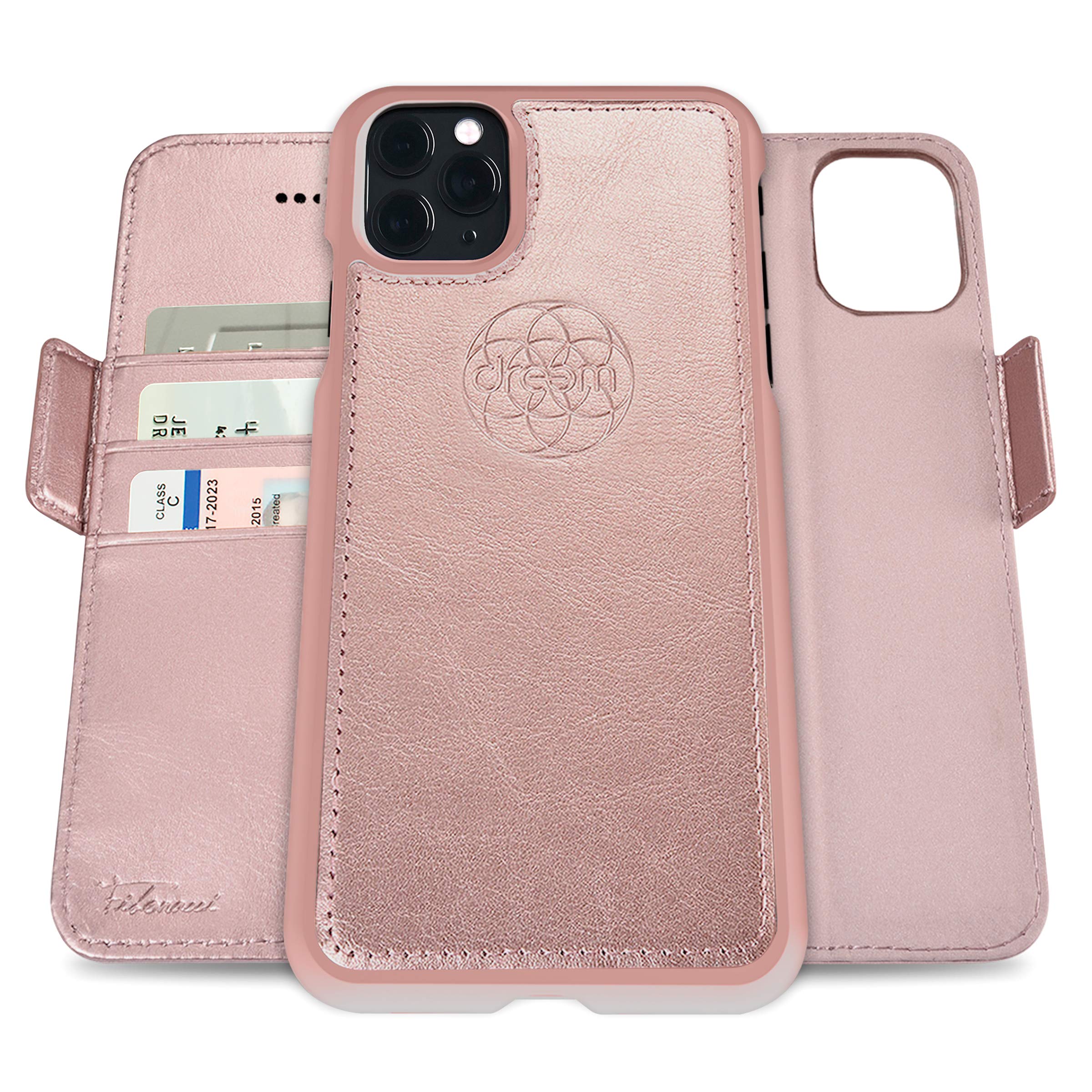 Luxury Vegan Leather iPhone 11 Pro Case - 2-in-1 Wallet with RFID Protection for Work & Travel