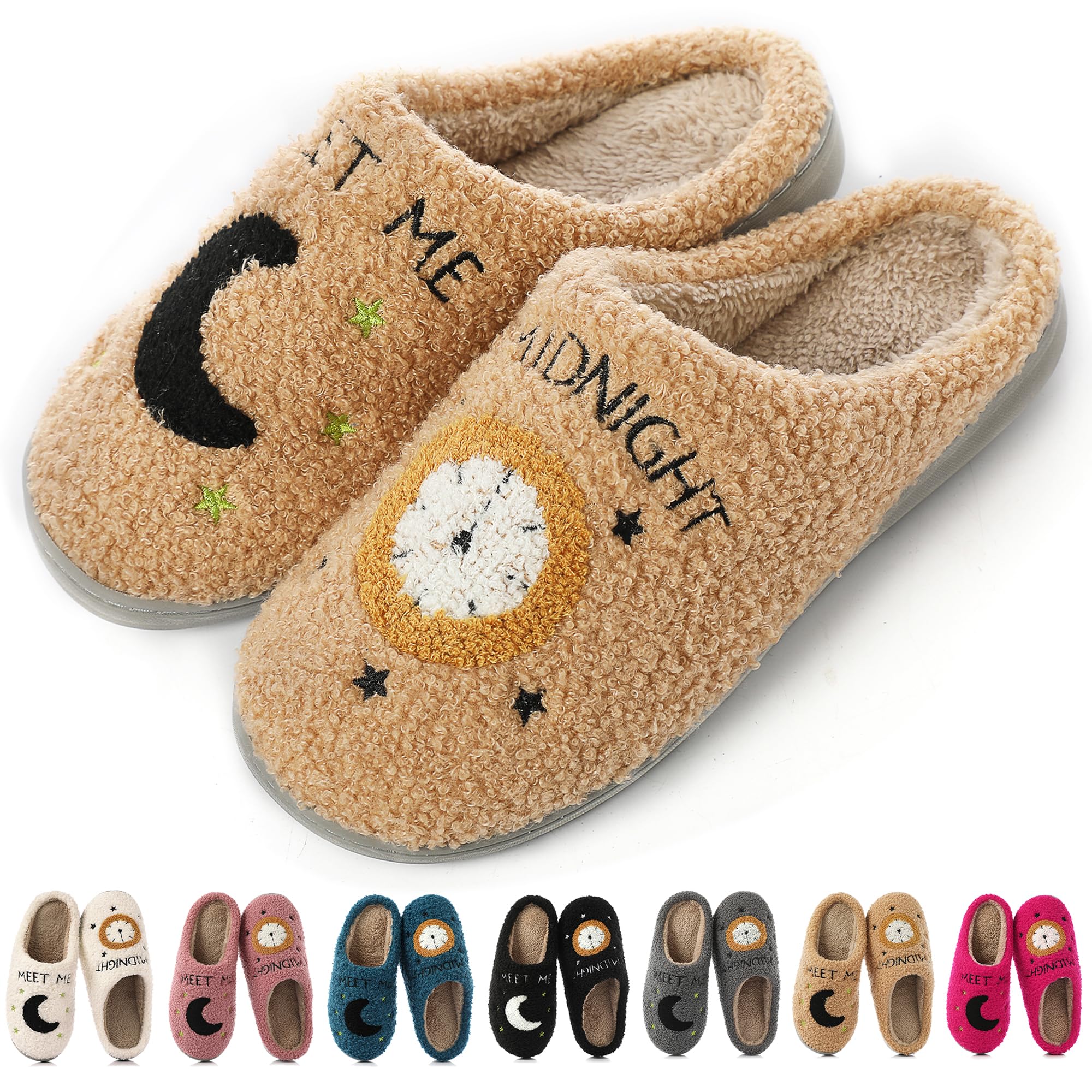 Cysincos Cozy Winter Slippers for Women & Men - Plush Fuzzy House Slides with Non-Slip Sole (Size 5.5-12.5) | Warm Indoor/Outdoor Home Footwear for Relaxing & Lounging