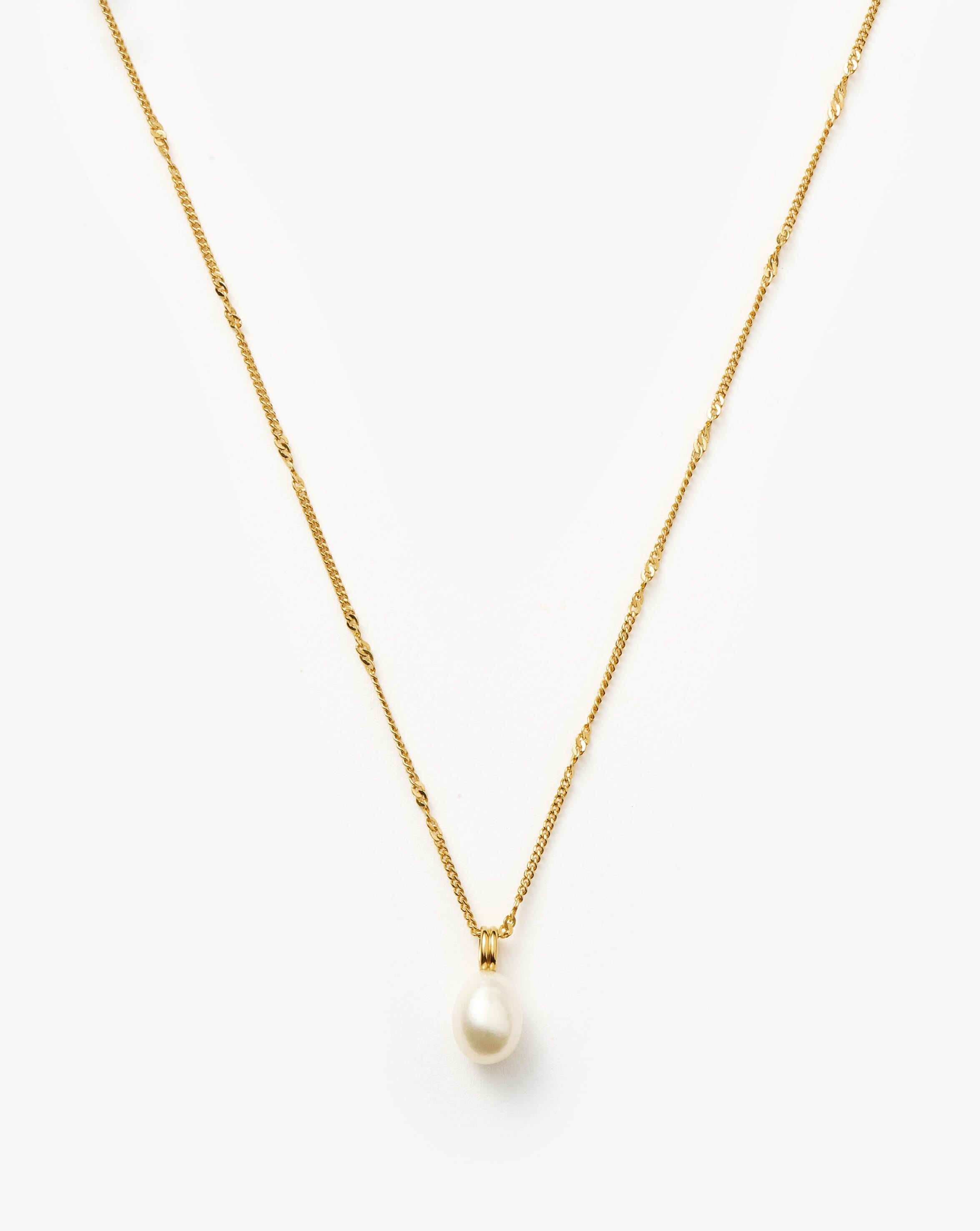 Elegant Baroque Pearl Twisted Chain Necklace - 18k Gold Plated Vermeil with Genuine Pearls | Perfect for Weddings, Date Nights & Special Occasions