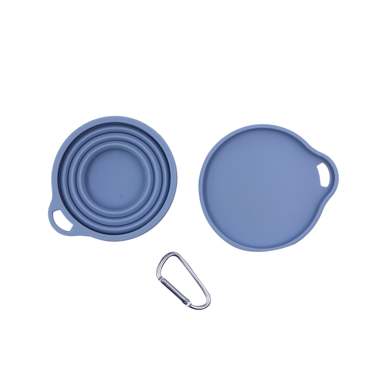 Foldable Silicone Travel Cup - Portable Collapsible Cup for Camping, Hiking & Backpacking - Durable 6.1oz Light Blue Snack Cup with Lid Hook - Perfect for Outdoor Adventures, Picnics & Travel