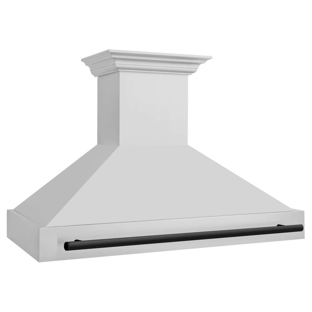 ZLINE Autograph Edition 48-inch Stainless Steel Range Hood with Matte Black Handle - Professional Kitchen Ventilation for Modern Homes (8654STZ 48 MB) | Perfect for Gourmet Cooking & Open-Concept Kitchens