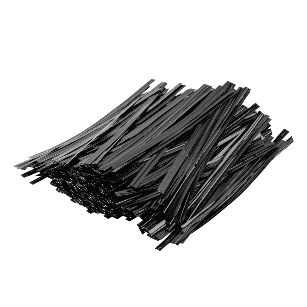 Bag Tek Black Metallic Twist Ties - 500 Count Box | Reusable Cable Ties for Food Storage, Gift Wrapping & Organization | Secure Sealing Solution for Bags, Bundles & Packaging