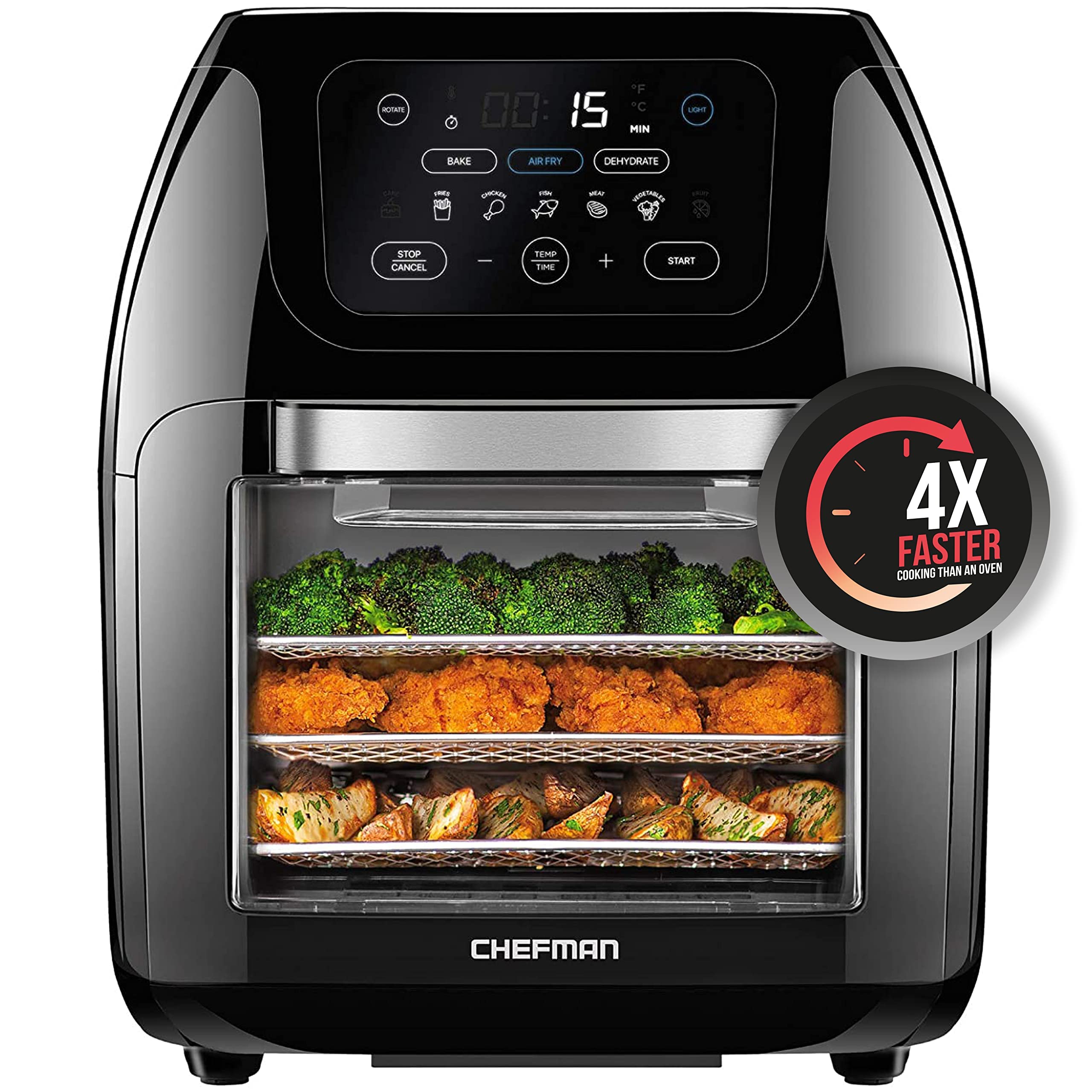 **Chefman Multifunctional Digital Air Fryer with Rotisserie - Black | 100-Pack Heat-Resistant Parchment Paper Liners (5.5” Round) for Easy Cleanup | Perfect for Healthy Cooking, Meal Prep & Family Dinners**