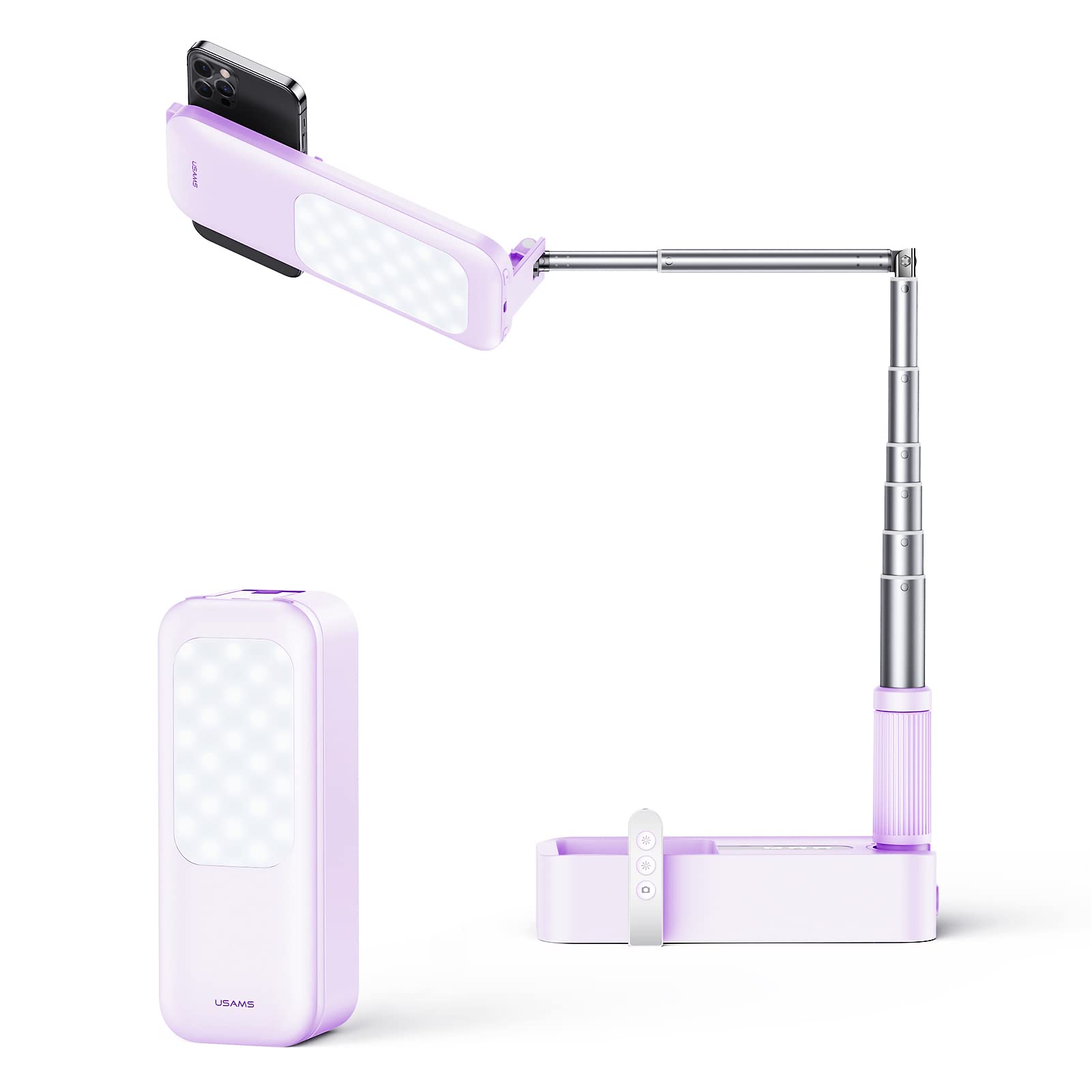 Portable Mini LED Selfie Ring Light with 1000mAh Battery - 3200K to 5500K Dimmable Camera Light for iPhone & Android - Perfect for Live Streaming, YouTube, TikTok, Makeup & Video Calls