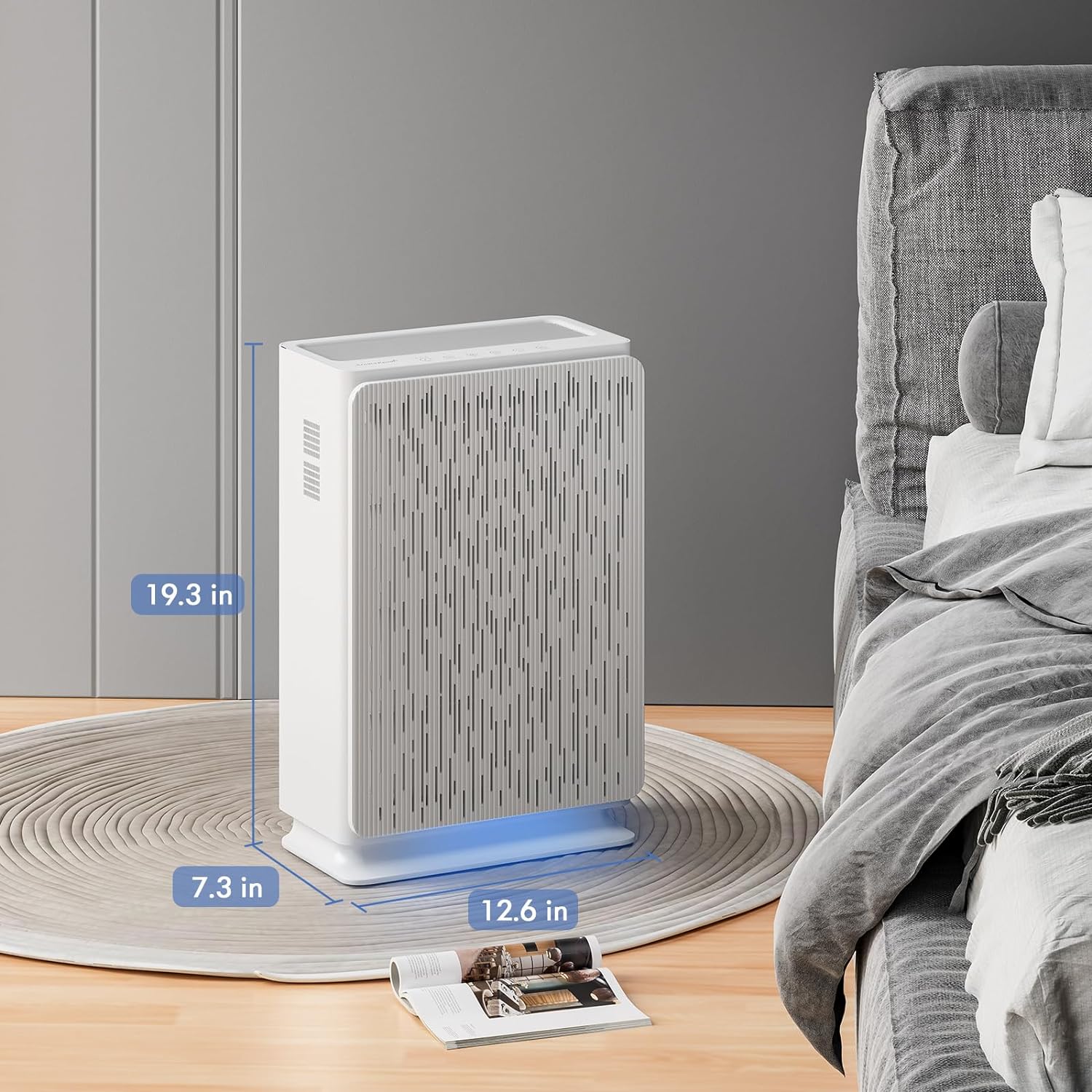 AromaRoom True HEPA H14 Air Purifier for Large Rooms up to 1800 Sq Ft - Home & Bedroom Air Cleaner with Smart Air Quality Sensor | Removes 99.99% of Pet Dander, Pollen, Allergens, Dust & Odors | Perfect for Allergy Relief, Asthma Sufferers & Pet Owners
