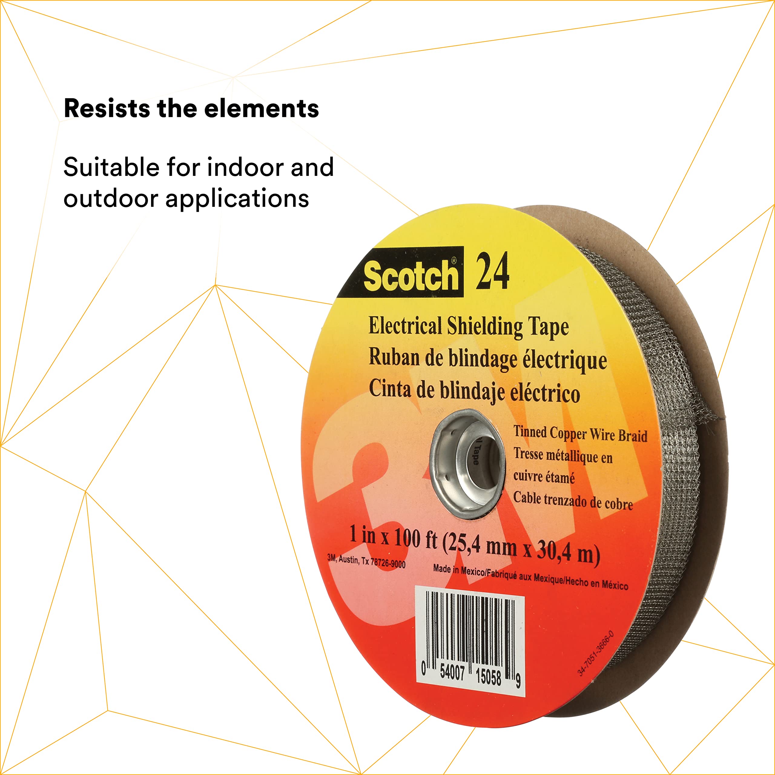 3M Scotch Super 33+ Electrical Shielding Tape, 1 Inch x 100 Feet - High Voltage Insulation for Wiring, Cable Repair & Automotive Electrical Work