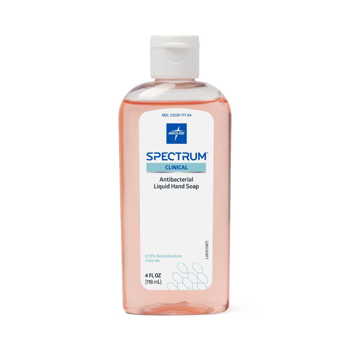Spectrum Clinical Antibacterial Liquid Hand Soap - 12oz Refillable Bottle | Kills 99.9% Germs | Moisturizing Formula for Dry Skin | Ideal for Hospitals, Schools & Home Use