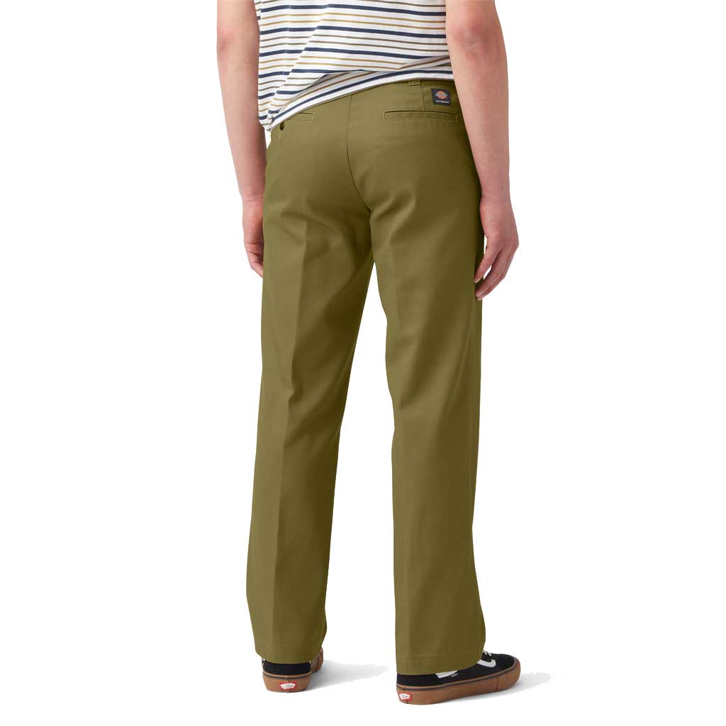 Dickies Higher Rise Classic Work Pants for Men - Durable Green Moss Twill Workwear Pants for Construction, Landscaping & Outdoor Jobs