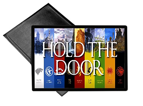 EandM Game of Thrones 'Hold The Door' Welcome Mat 18x24 - Non-Slip Outdoor Doormat Rug for Front Door, Porch & Patio - GOT Fan Gift & Home Decor