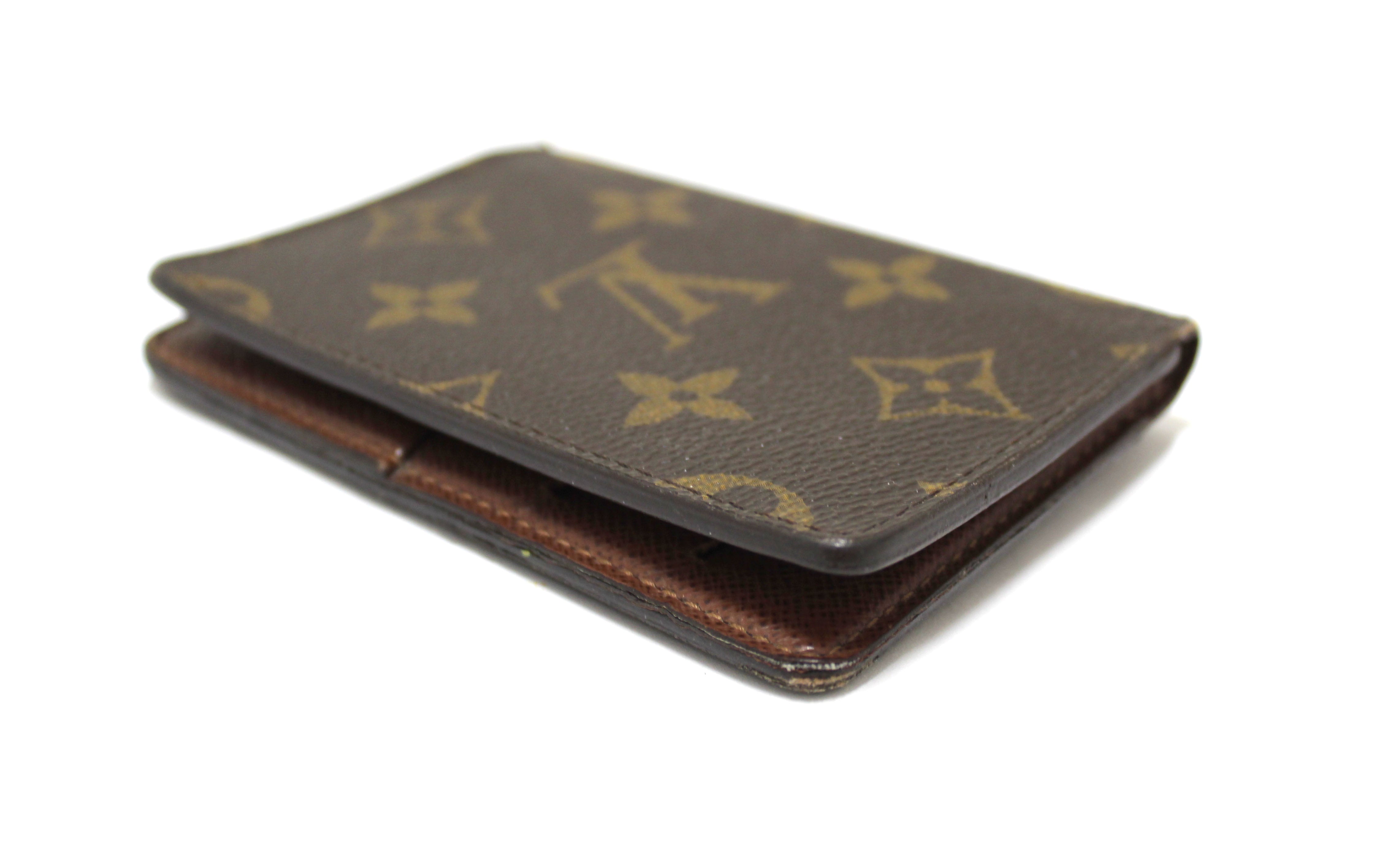 Authentic Louis Vuitton Monogram Canvas Pocket Organizer Wallet - Slim Card Holder for Men & Women | Perfect for Business Cards, Credit Cards & ID (Gift Idea for Travel & Everyday Use)