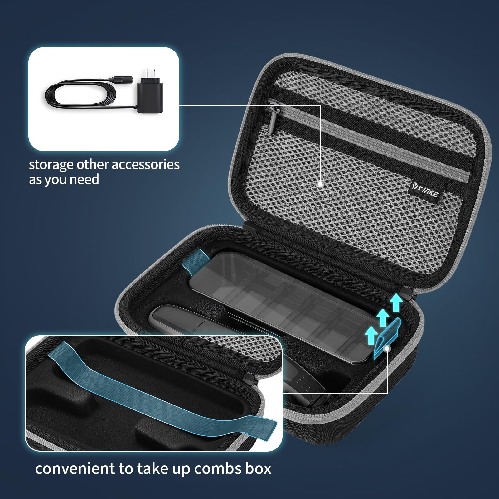 Yinke Electric Razor Case for Philips Norelco One Blade QP2520 QP2530 QP2620 QP2630 - Travel Storage Pouch for Shaving Grooming Essentials