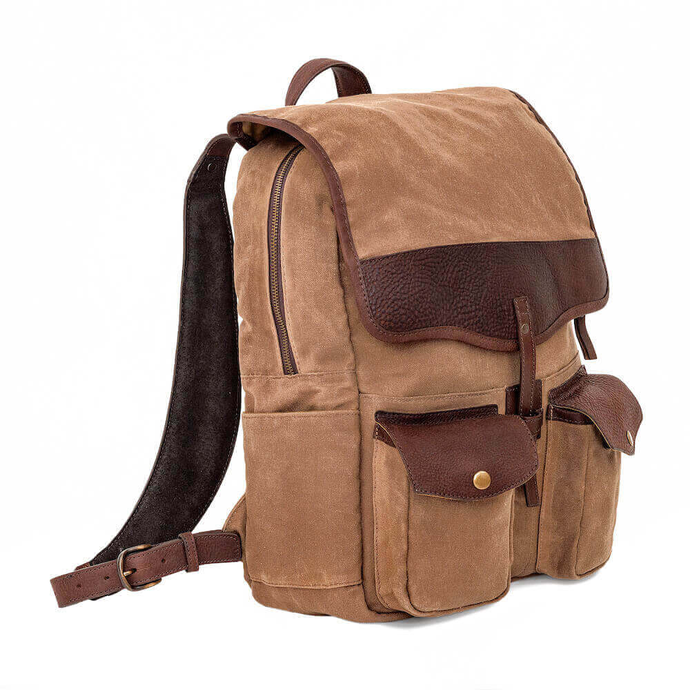 Durable Waxed Canvas Backpack for Men & Women - Water-Resistant Vintage Style Laptop Bag for Travel, Hiking & Everyday Use
