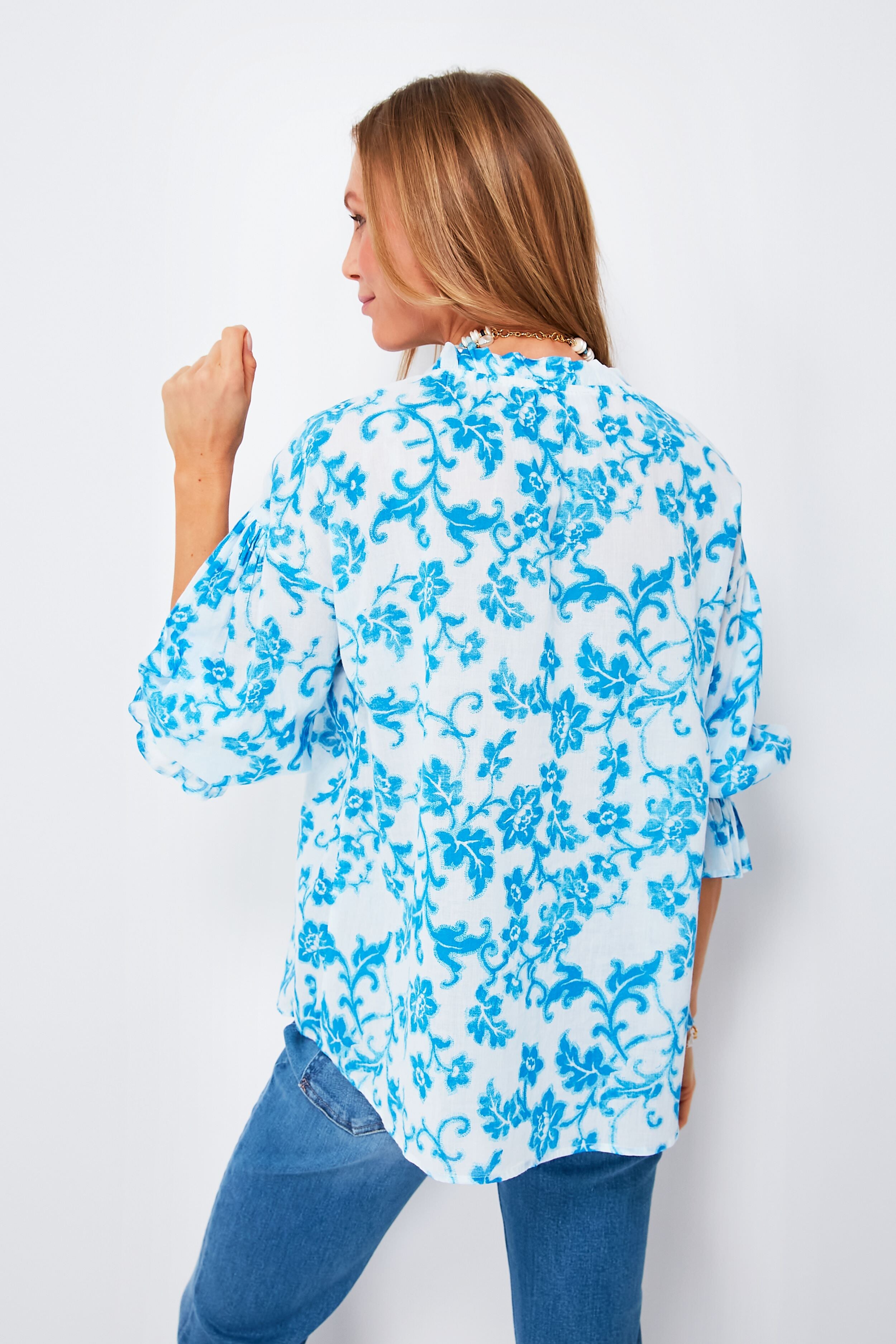 Blue Juliet Rachel Shirt - Women's Fashion Blouse for Work & Casual Wear | Perfect for Office, Dating & Everyday Outfits