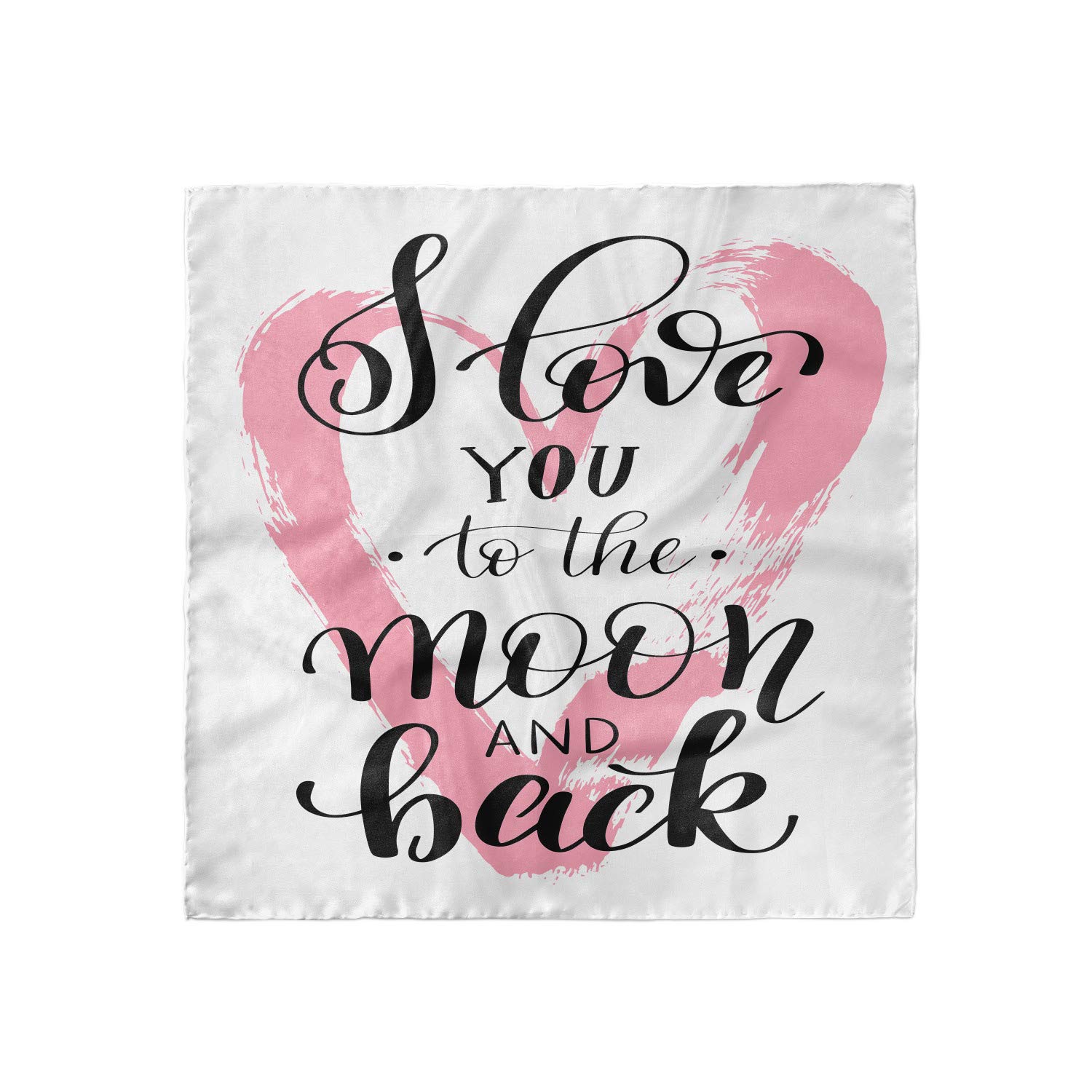 Ambesonne I Love You Hair Scarf - Watercolor Heart Print Head Wrap for Women - Perfect for Valentine's Day, Date Night & Romantic Outfits