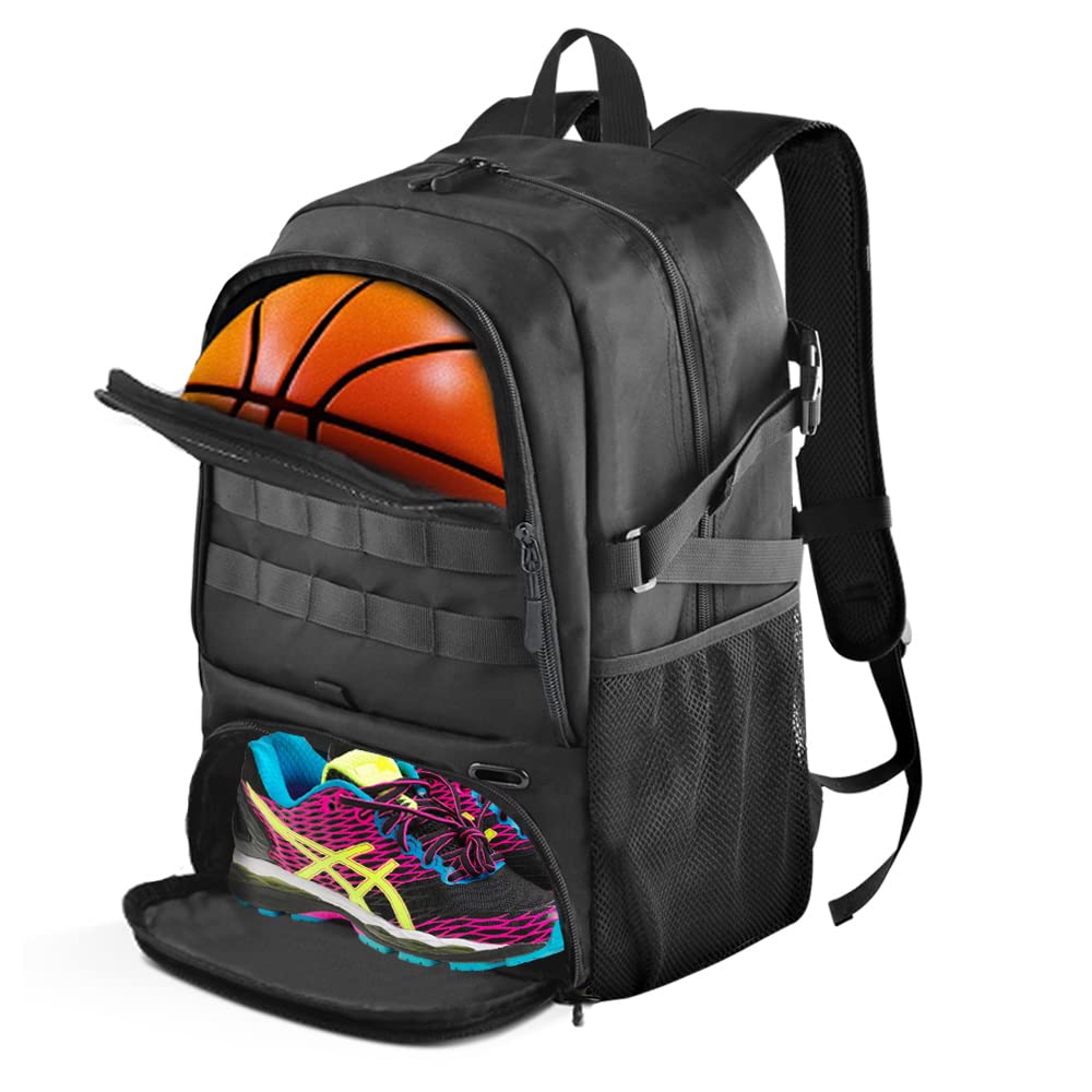 BROTOU Basketball Backpack for Men & Women - Large Sports Gym Bag with Shoe Compartment & Ball Pocket - Perfect for Basketball, Soccer, Volleyball & Football Training, Games & Travel