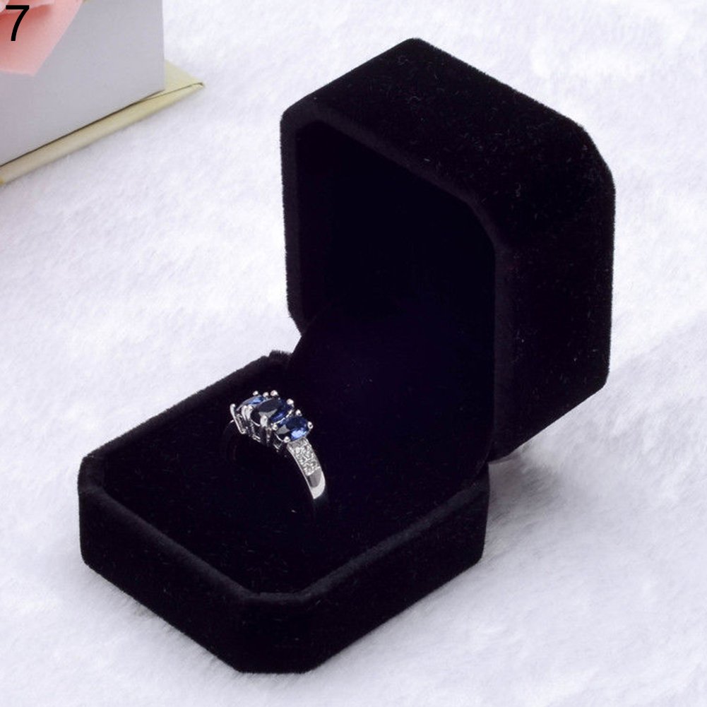 Luxury Velvet Jewelry Box - Square Ring Box for Engagement, Wedding, Proposal - Elegant Black Velvet Earrings & Ring Case - Perfect Gift for Brides, Couples, and Jewelry Lovers (Great for Wedding Proposals, Anniversary Gifts & Jewelry Storage)