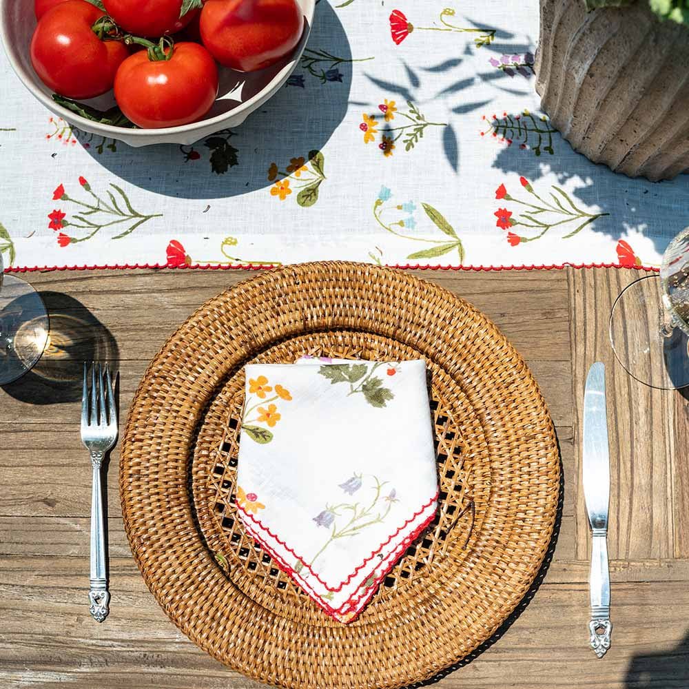 Botanical Garden Linen Napkins - Set of 4 Premium Eco-Friendly Napkins for Dining, Parties & Home Decor | Washable & Durable Table Linens