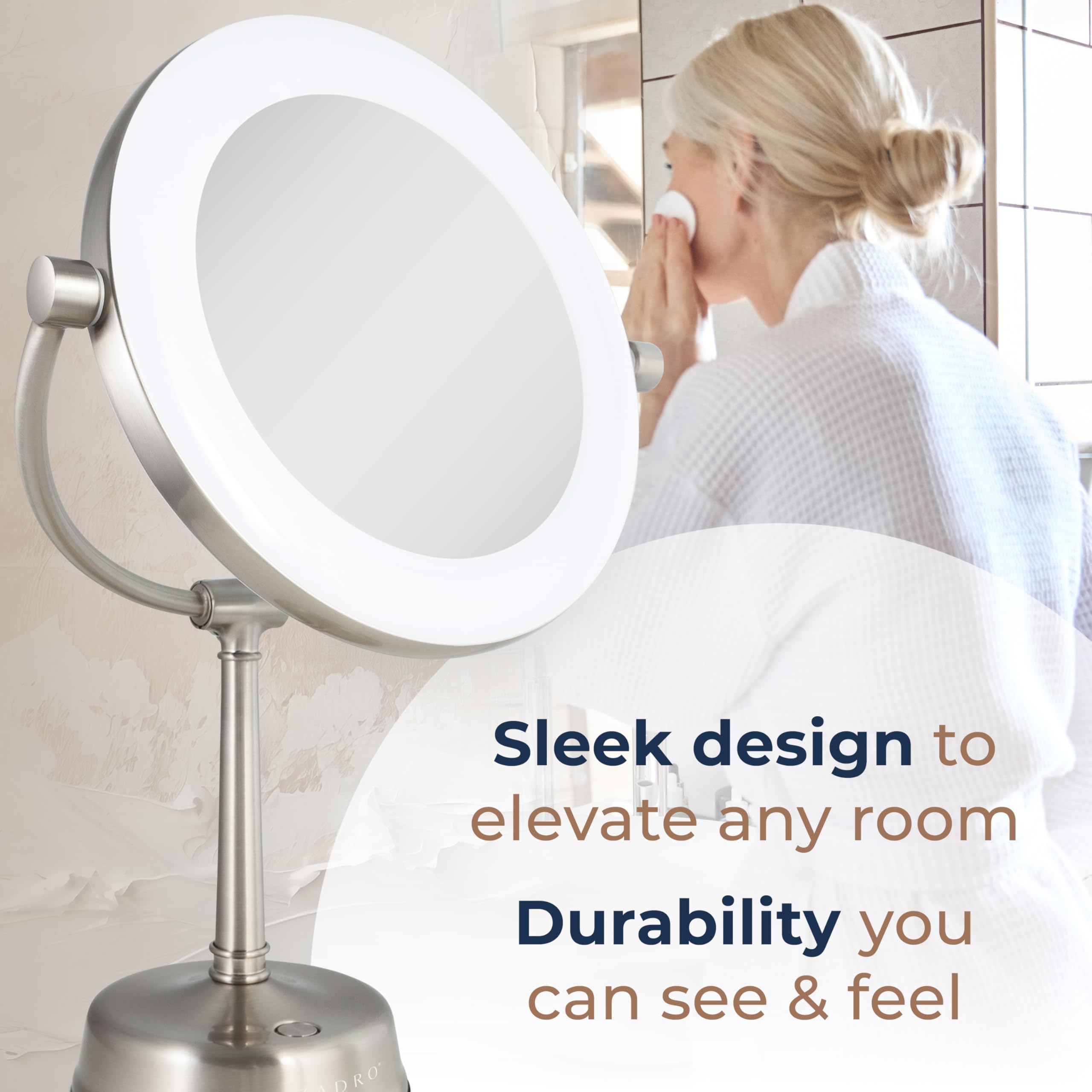 Zadro Lexington 10X/1X Magnification LED Lighted Makeup Mirror - 12