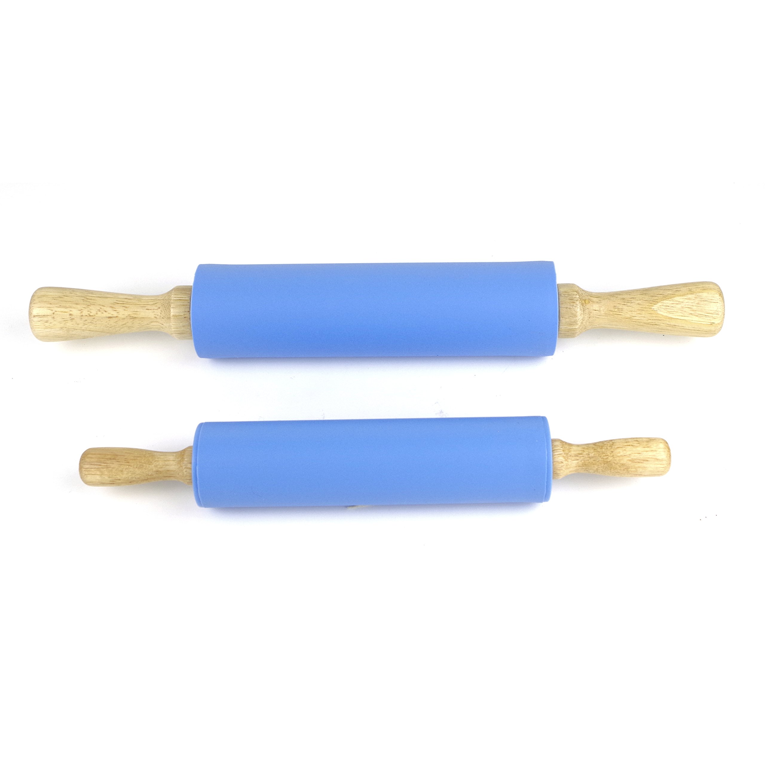 Non-Stick Silicone Rolling Pin with Wooden Handle for Baking, Pastry, Dough - Perfect for Cookies, Pies & Homemade Pasta - Essential Kitchen Baking Accessory