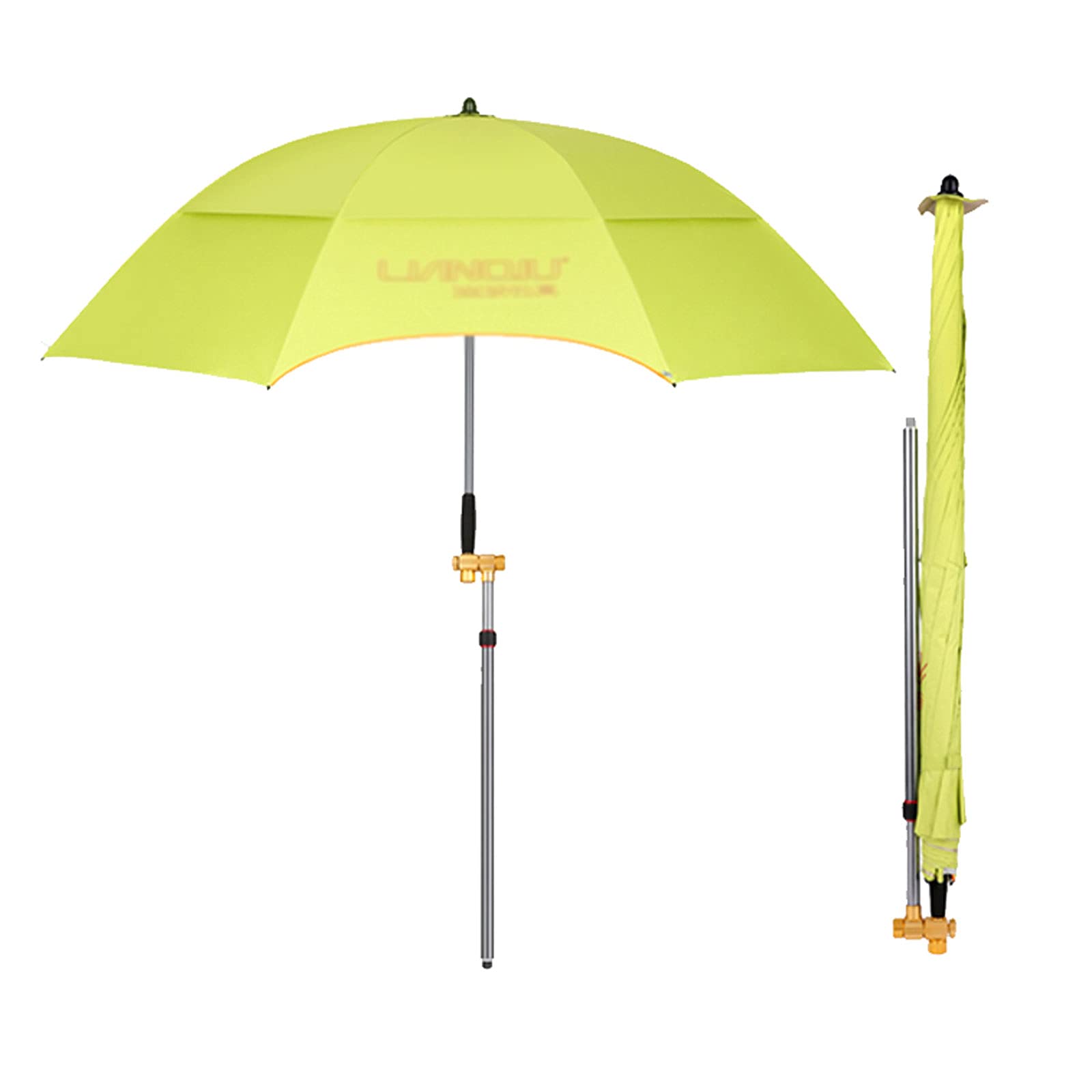 Outdoor Patio Umbrella - Heavy Duty Sun & Rain Protection - Windproof & Lightweight Fishing Umbrella in Fluorescent Green - Perfect for Beach, Camping & Backyard Relaxation