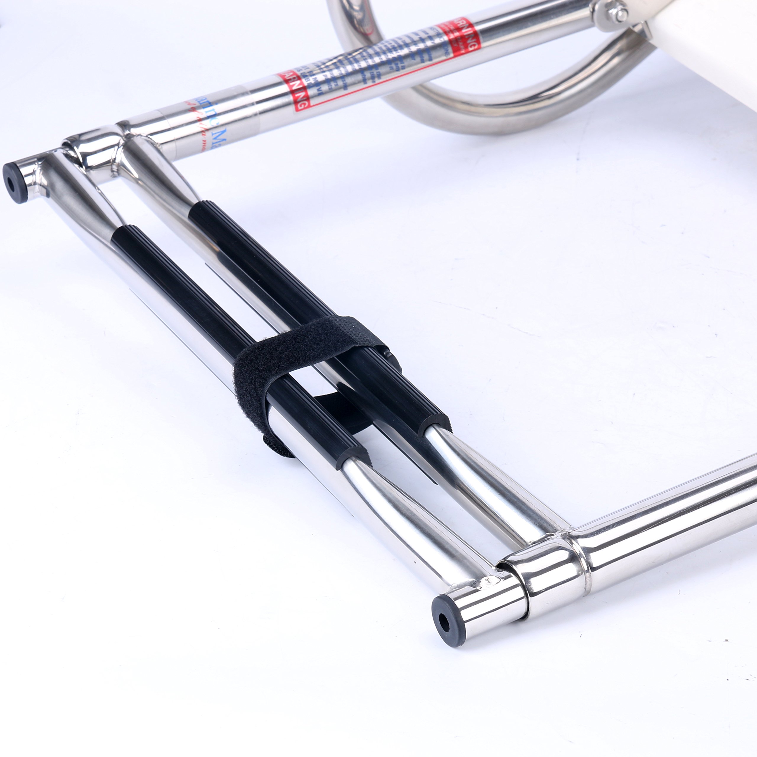 **Amarine Made 2-Step Telescoping Boat Ladder – Stainless Steel Swim Platform Ladder for Inboard/Outboard Boats, Pontoons, Docks & Pools – Foldable with Dual Handrails for Safe Swimming & Boarding**    *(Perfect for Easy Water Access, Poolside Safety, and Secure Boat Boarding)*