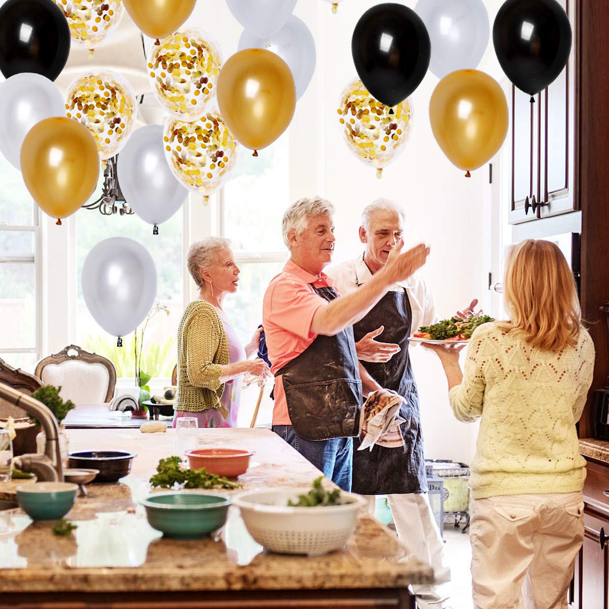 Black and Gold 30th Birthday Party Decorations - Foil Number 30 Balloon & Banner Set for 30 Years Old Celebration - Perfect for Milestone Birthday Parties, Anniversaries & Special Events