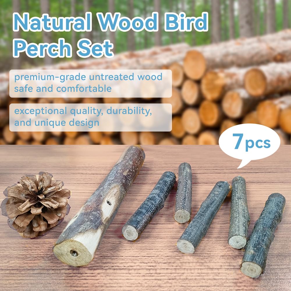 Portable Bird Perch Stand for Parrots - Tabletop Play & Training Perch for Parakeets, Conures, Lovebirds, Cockatiels | Perfect for Bird Cages, Grooming & Playtime at Home