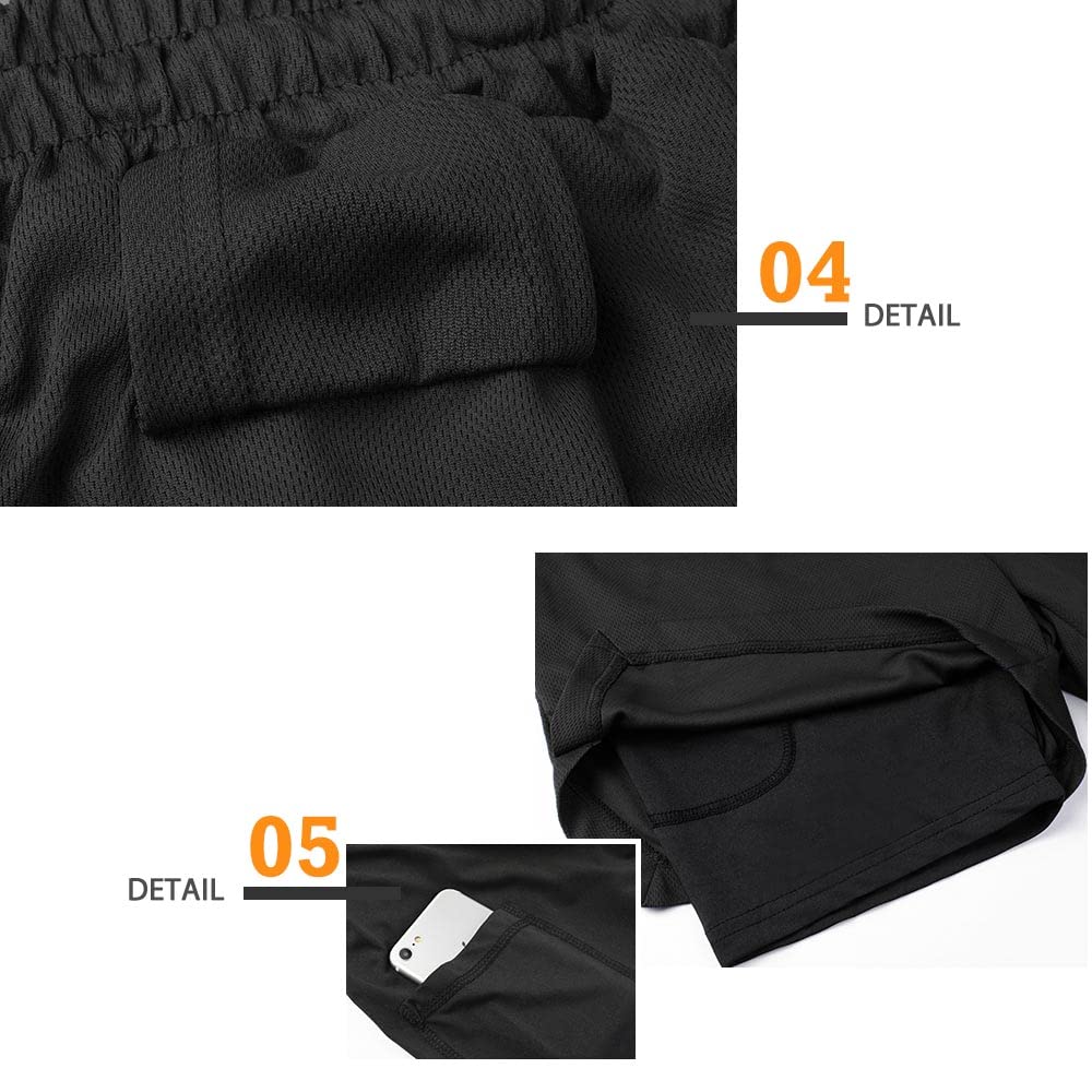 Surenow Men's Running Shorts - 2-in-1 Workout Shorts with Liner, 7-Inch Gym Yoga & Outdoor Sports Shorts for Men | Perfect for Jogging, Training & Active Lifestyle