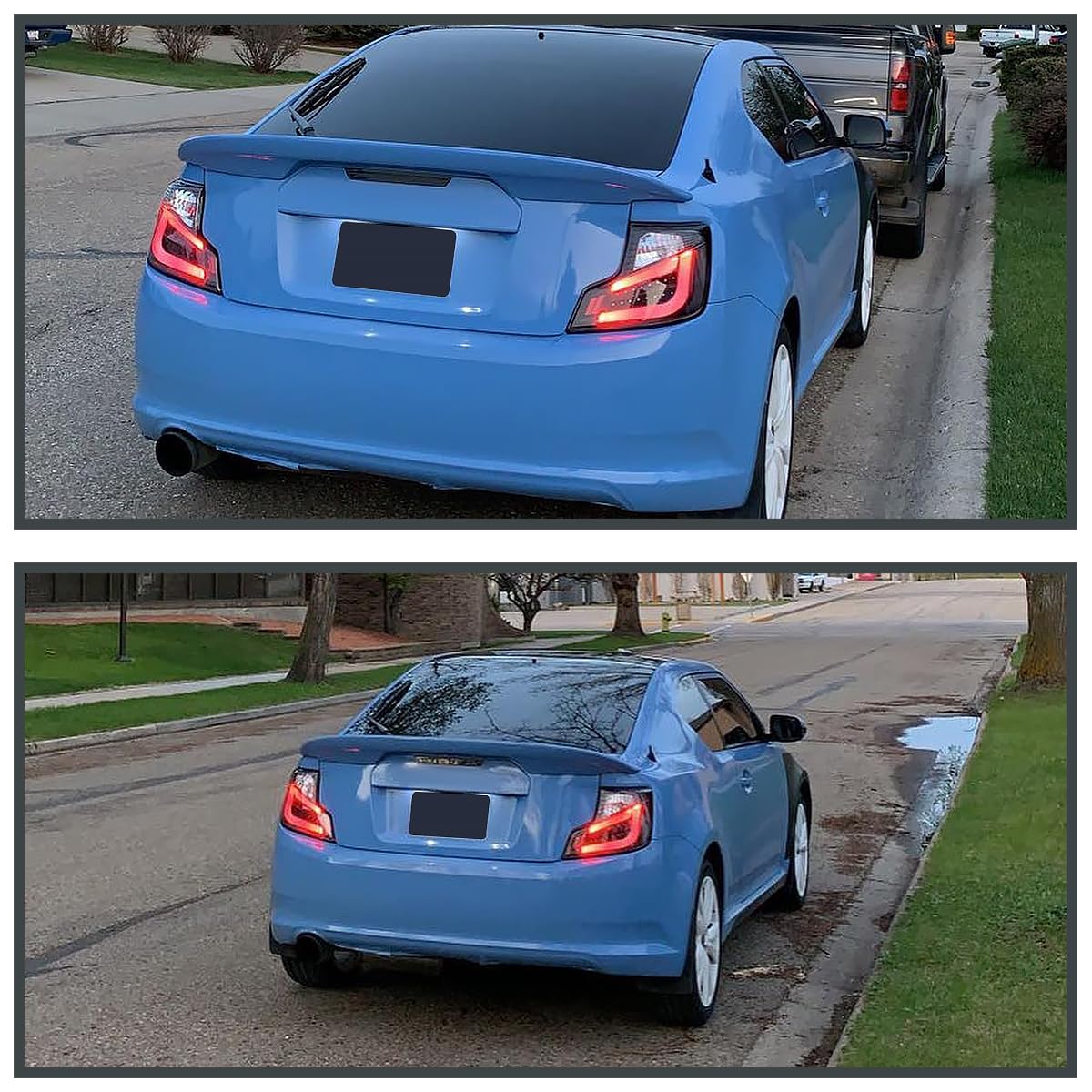 Spec-D Tuning Black LED Tail Lights with White LED Light Bar - Compatible with 2011-2013 Scion tC - Left & Right Pair Assembly - Upgrade Your Car's Style & Nighttime Visibility for Enhanced Safety