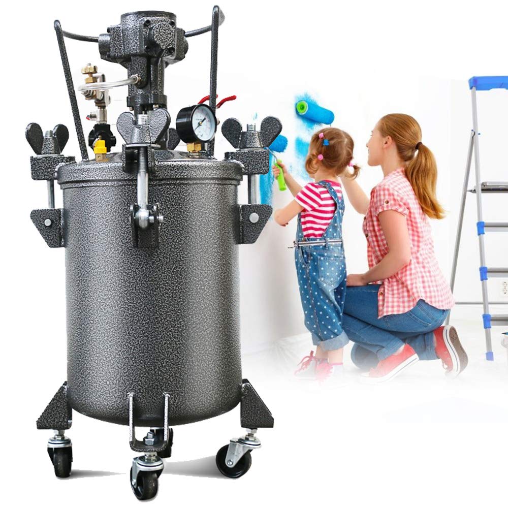 10 Gallon YJINGRUI Air-Powered Paint Pressure Pot with Mixing Agitator - Professional Spray Painting System for Automotive, Furniture & DIY Projects