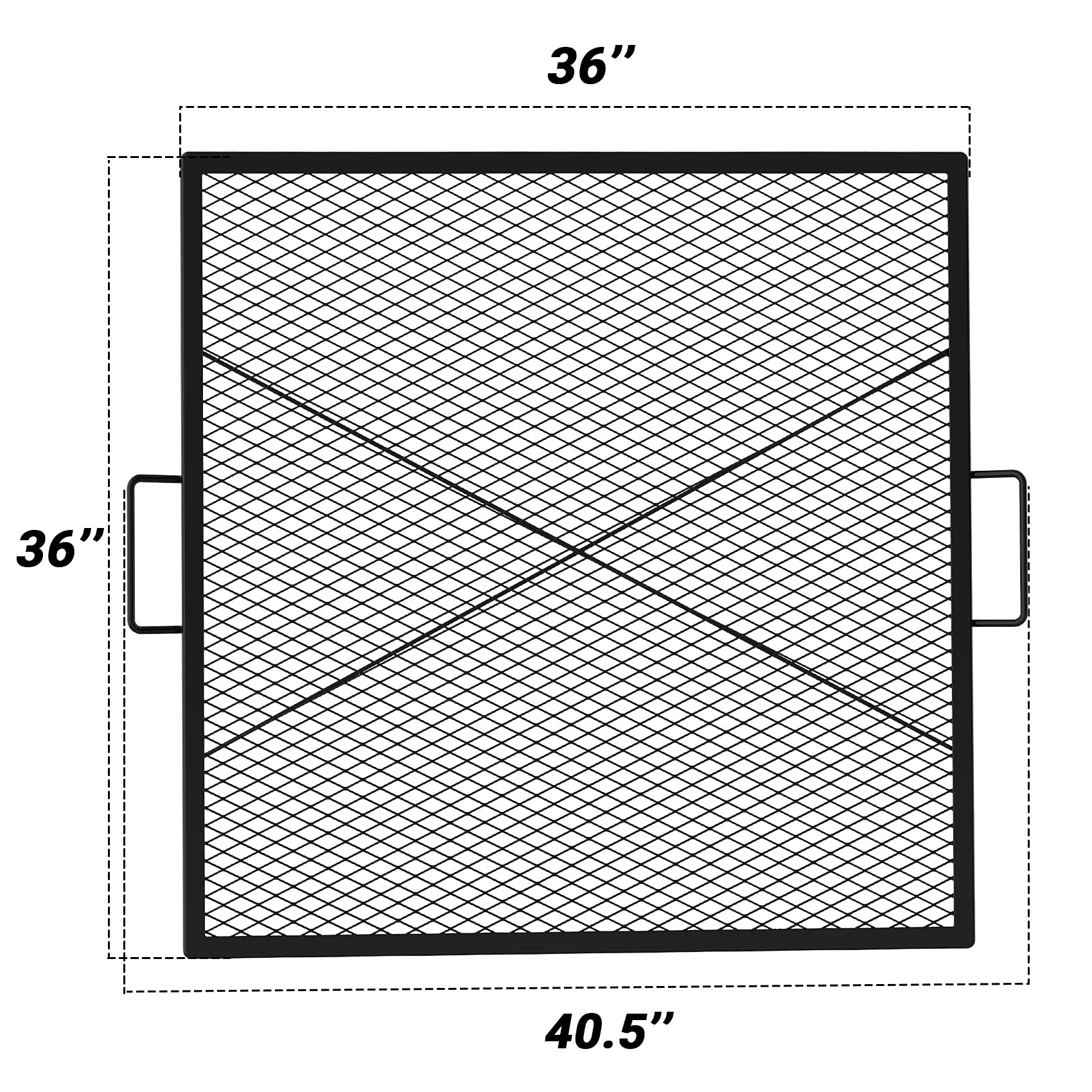 OnlyFire 36-Inch X-Marks Square Fire Pit Cooking Grate - Heavy Duty BBQ Grill Replacement for Outdoor Camping, Backyard, and Patio Cooking