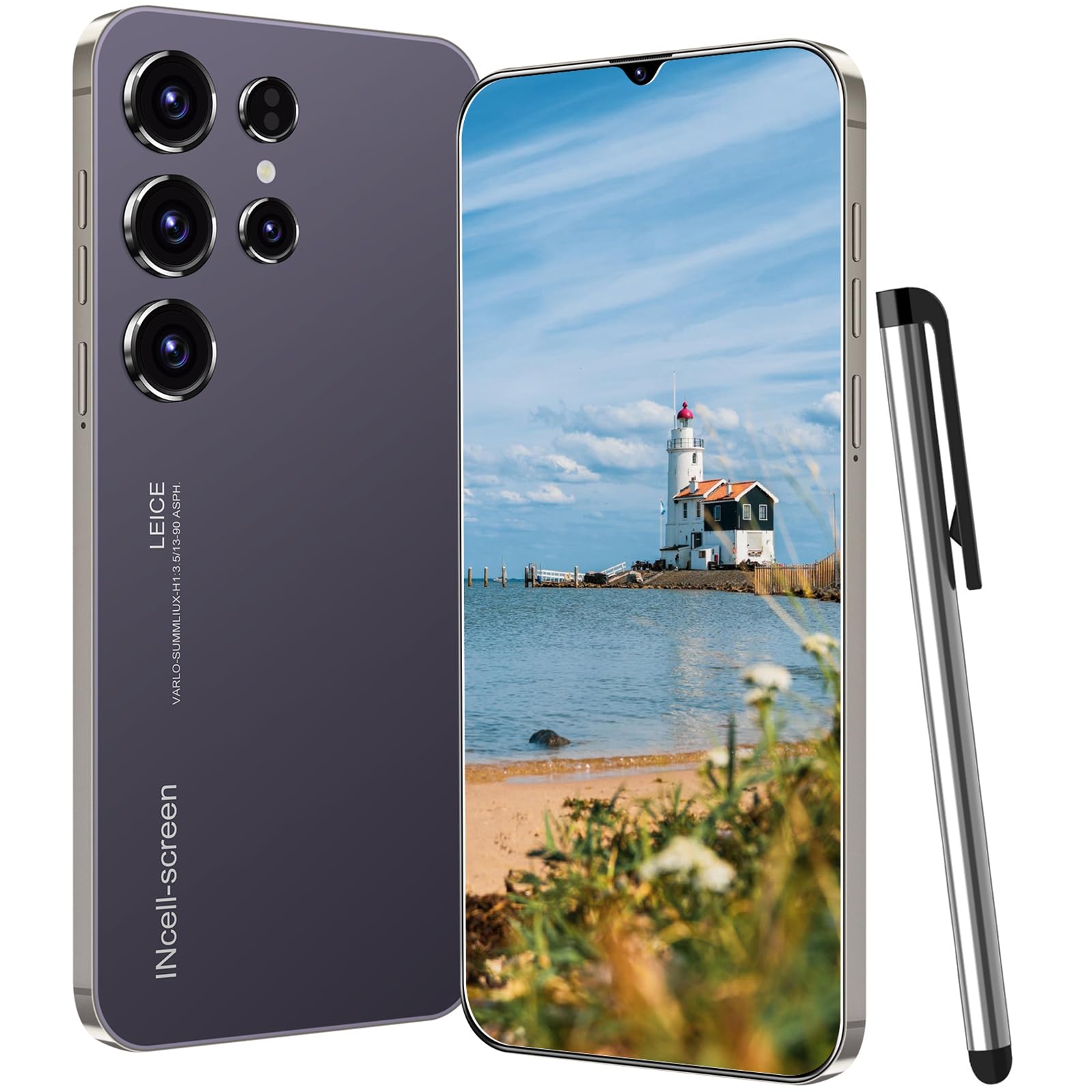 Samsung Galaxy C24 Ultra 5G Unlocked Smartphone - 4GB RAM 128GB ROM + 64GB SD Card, Android 13, S Pen Stylus, Face ID & Fingerprint Lock, GPS - Purple | Perfect for Business Professionals & Mobile Gaming