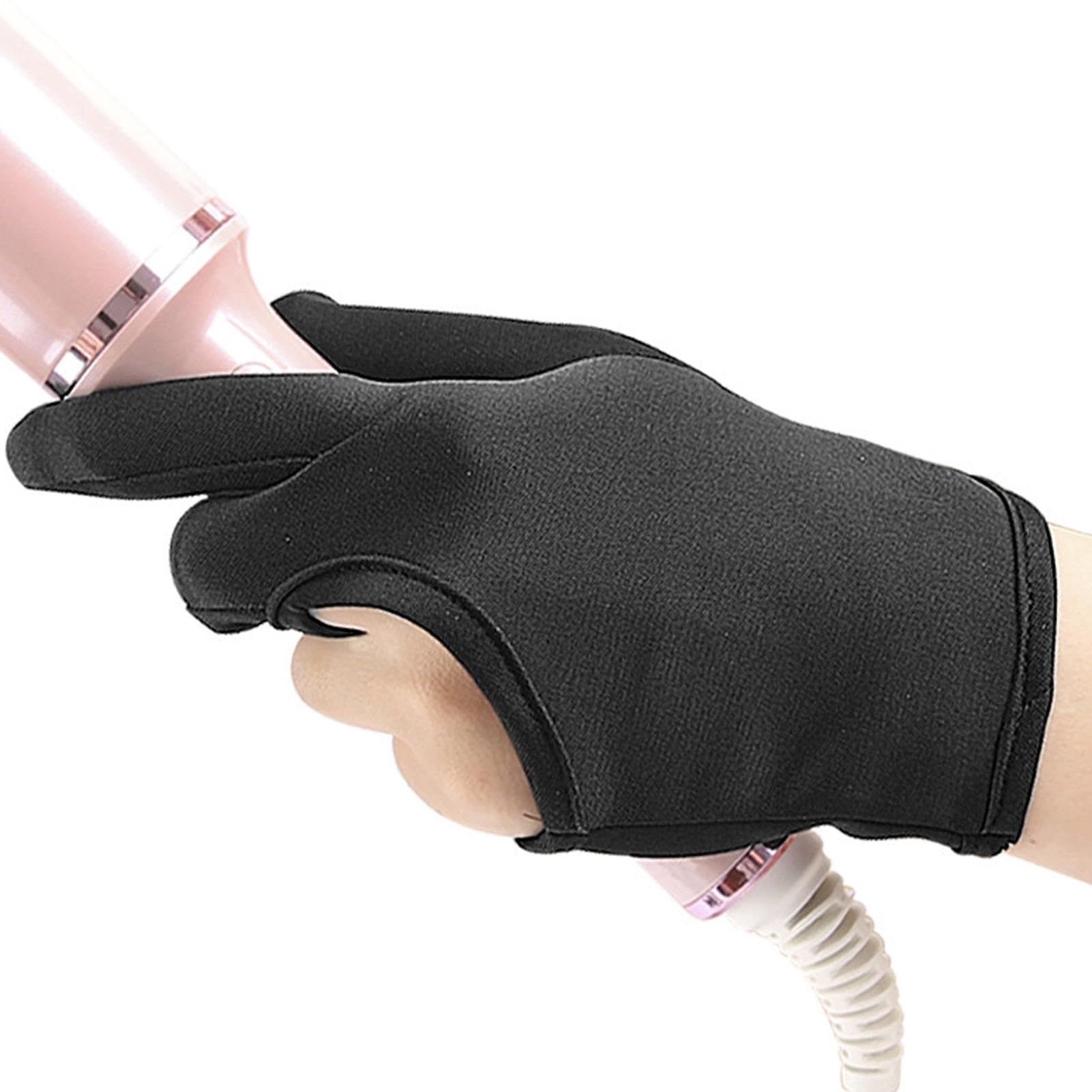 Heat Resistant Gloves for Curling Iron & Hair Straightener - Professional 3-Finger Heat Protectant Gloves | Elastic, Machine Washable & Comfortable Hair Styling Tools | Perfect for Salon, Home Use & Travel