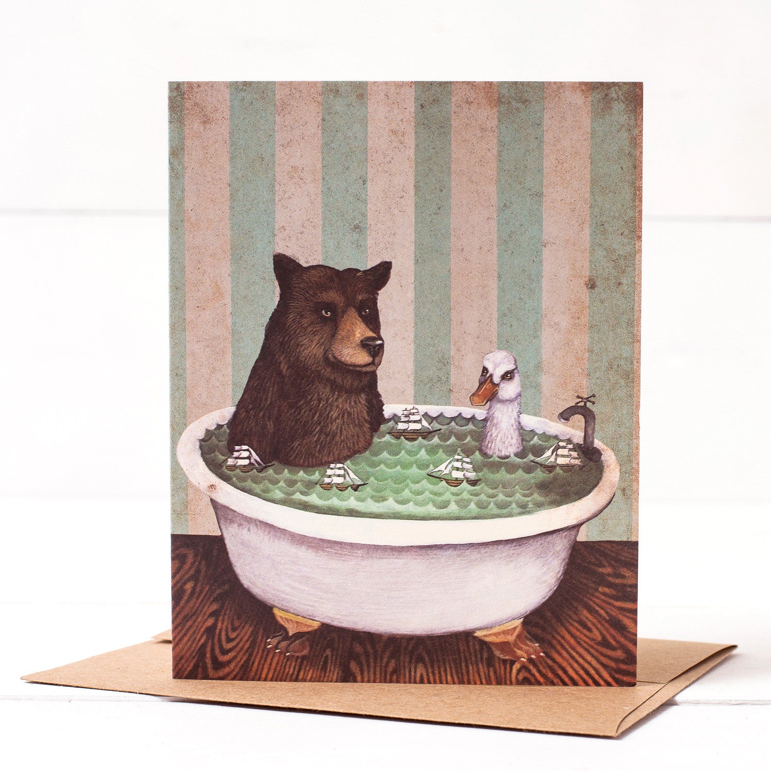 Bathtime Folded Card - Elegant Greeting Card for Bath & Relaxation Gifts - Perfect for Birthdays, Showers & Self-Care Moments